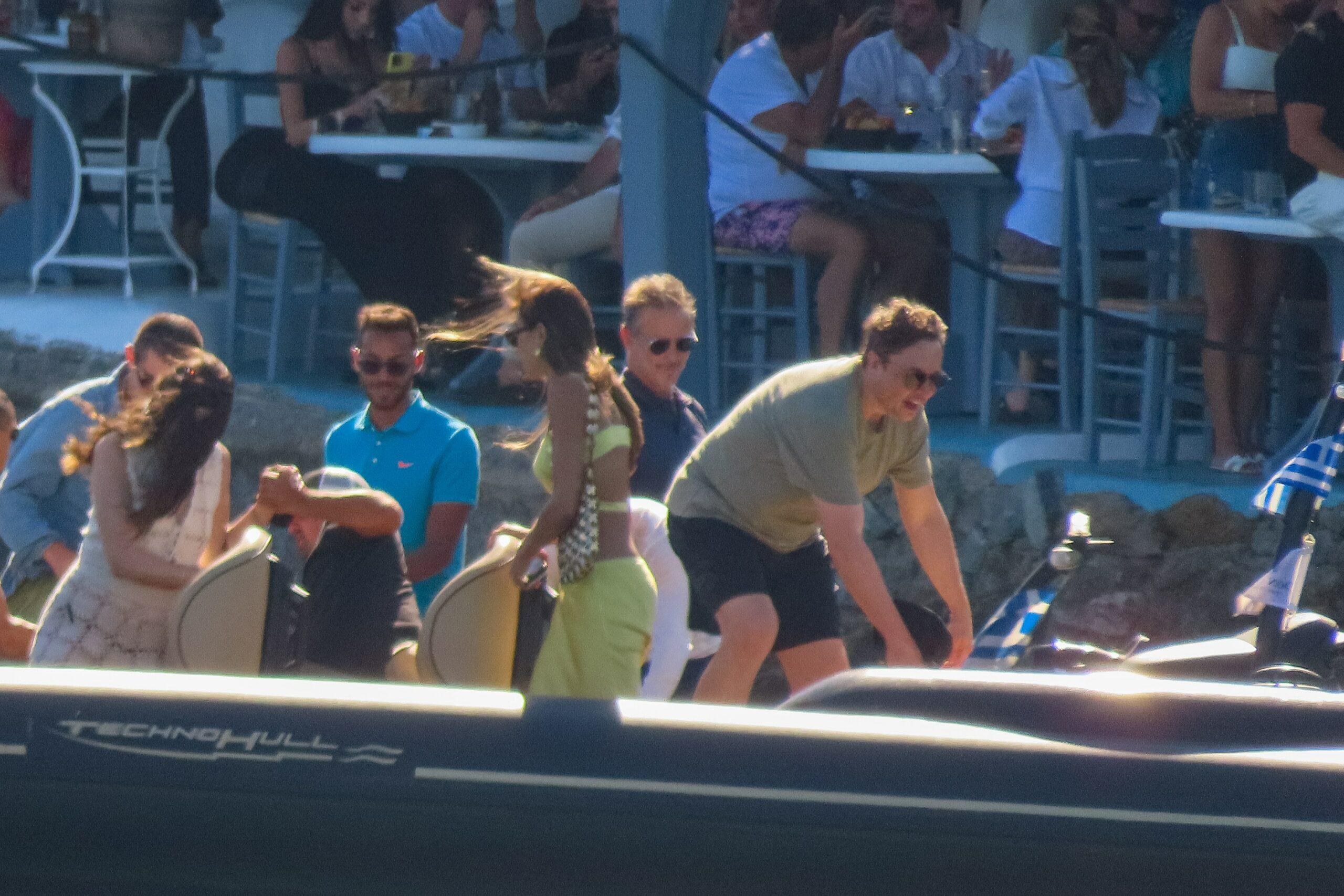 Elon Musk seen with friends on a speedboat in Mykonos, Greece