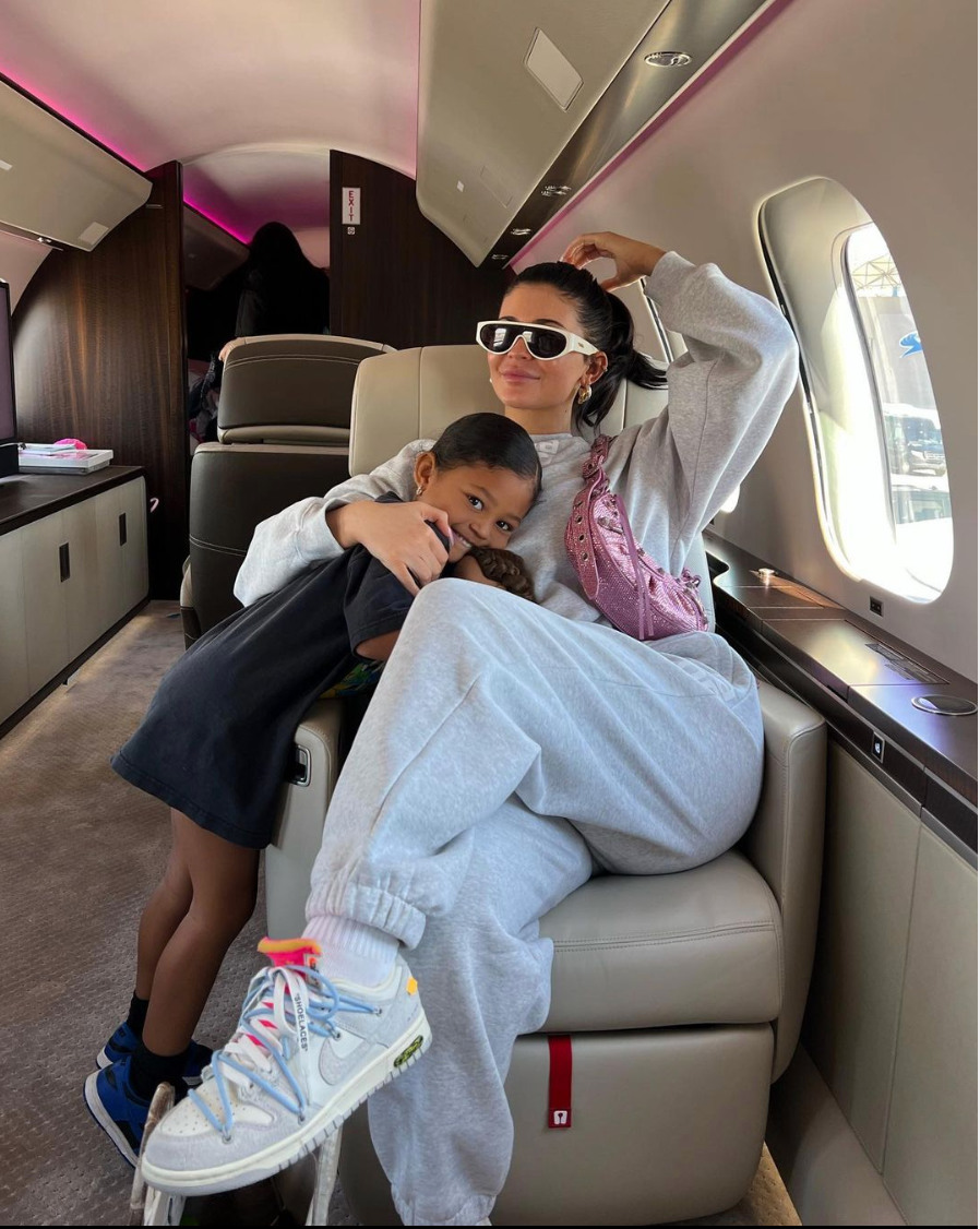 Kylie Jenner in her private jet