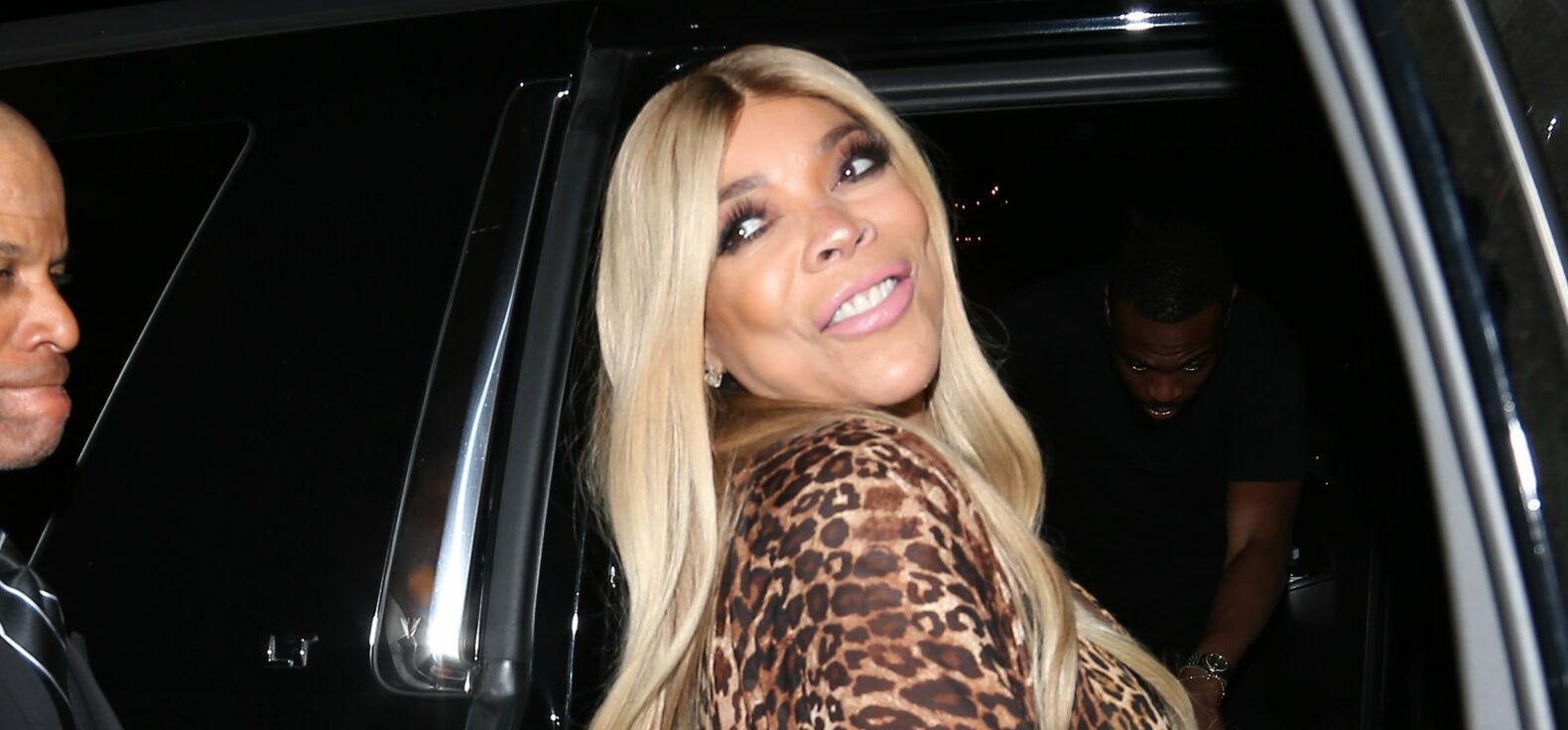 Wendy Williams wears a full-length Leopard Print dress as she left dinner at apos Catch apos Restaurant in West Hollywood CA