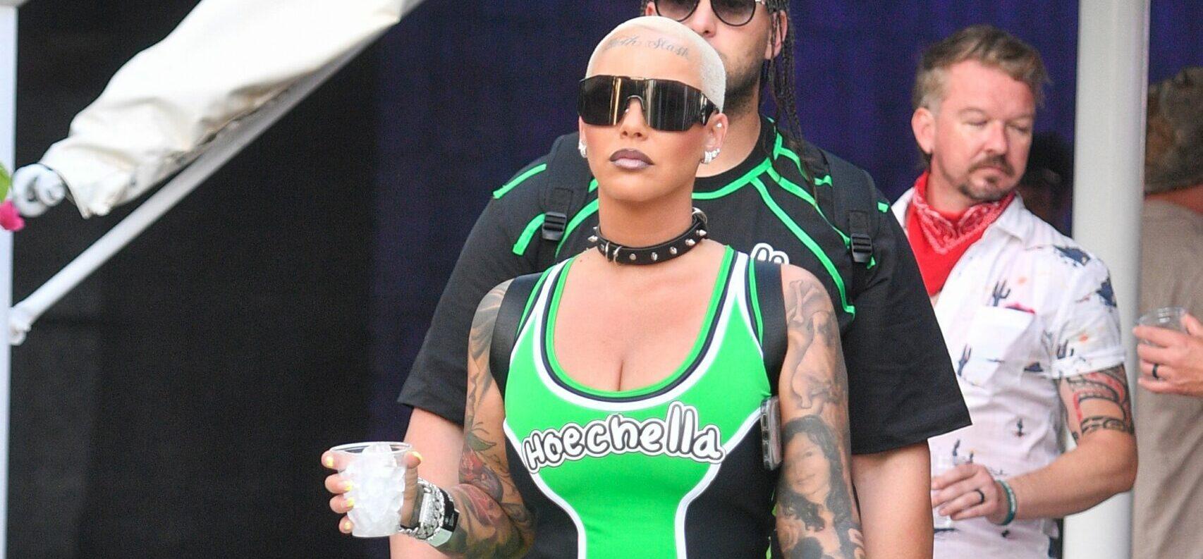 Amber Rose wears a apos Hoechella apos outfit to Coachella day 2