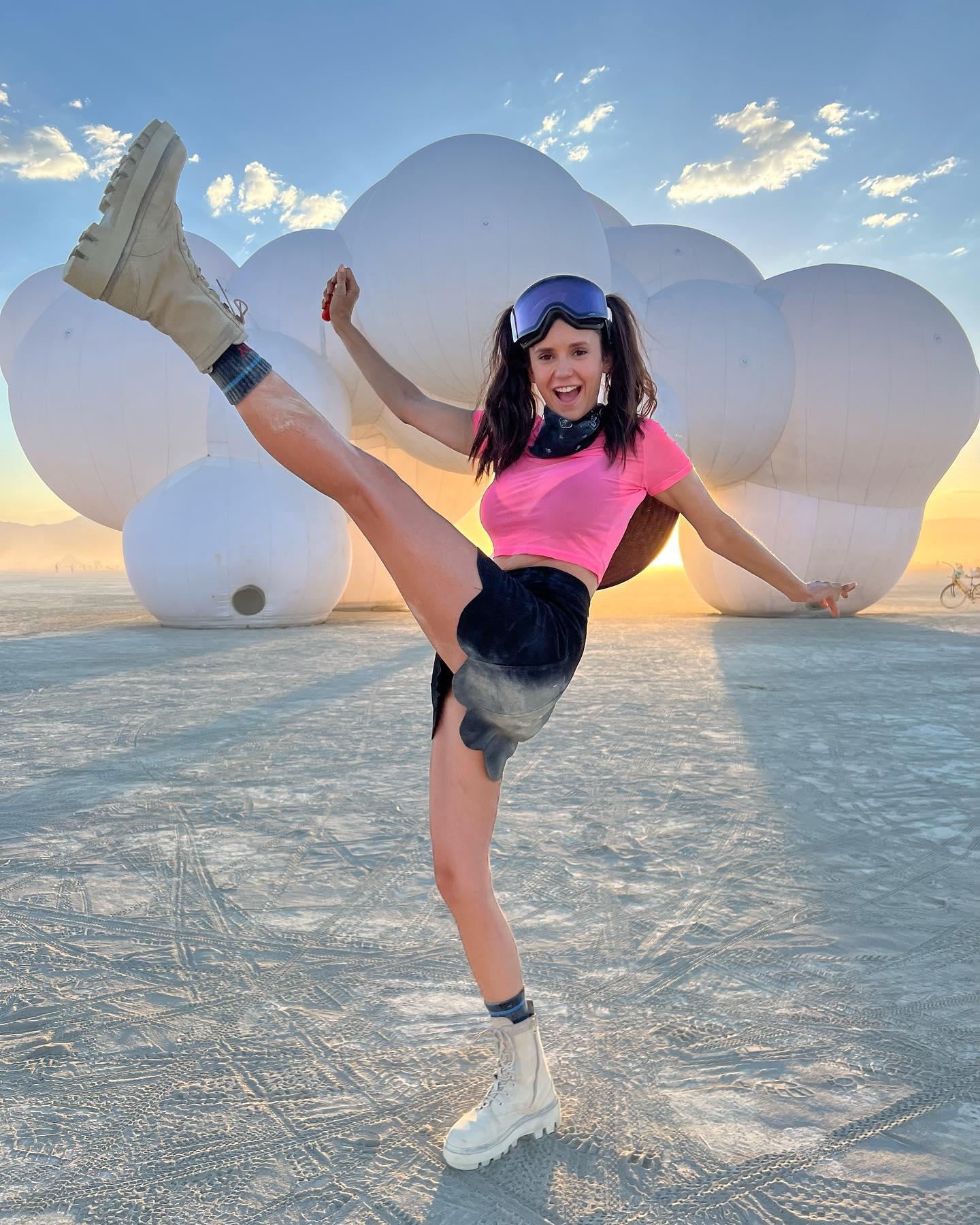 Nina Dobrev at Burning Man 2022