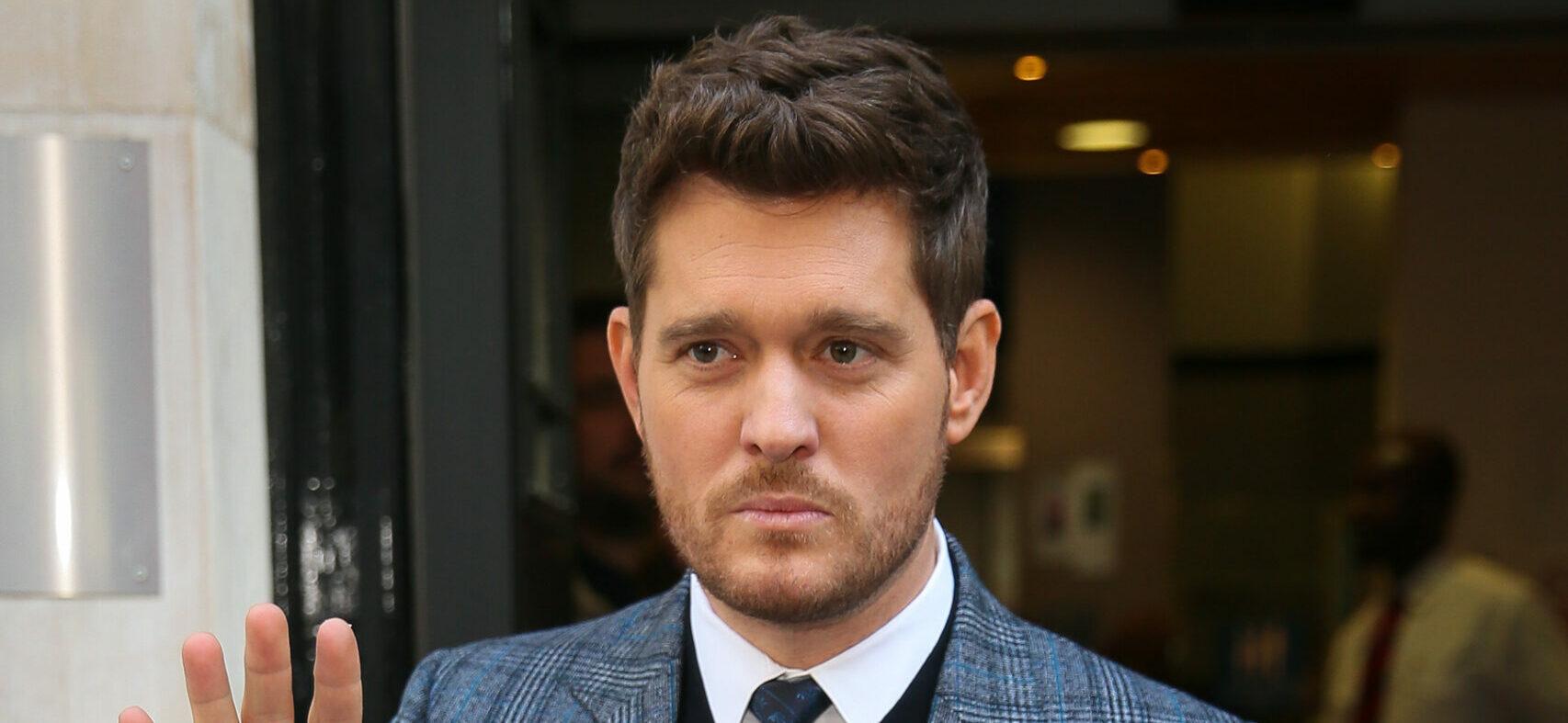 Michael Buble seen leaving BBC Radio Two Studios