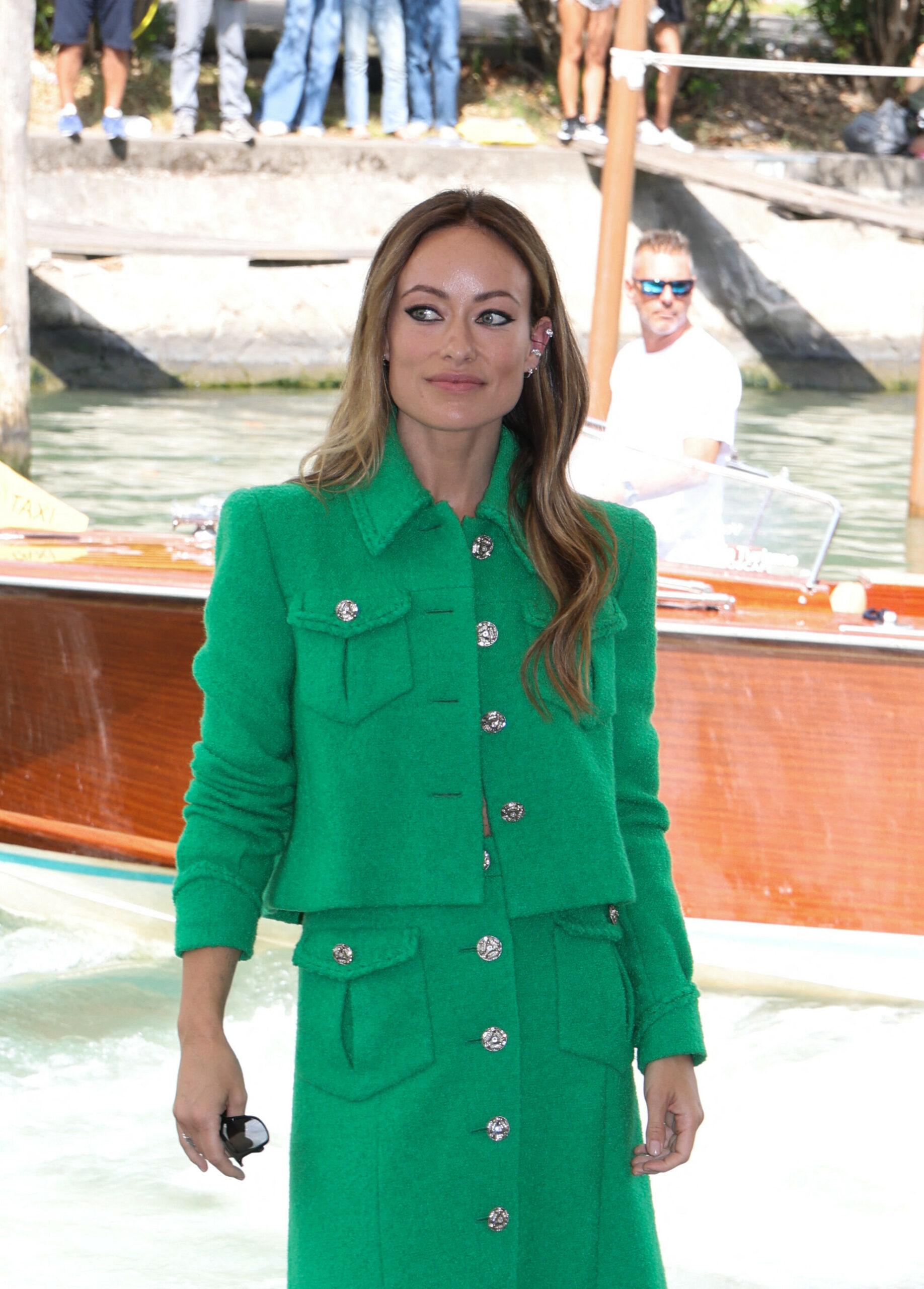 Olivia Wilde arrives at the Casino Palace during the 79th Venice International Film Festival
