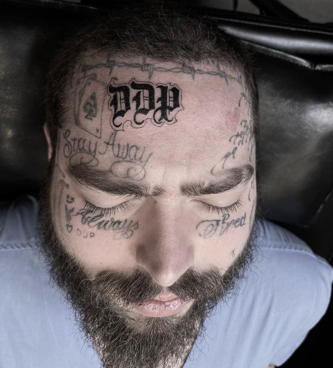 Post Malone head tattoo