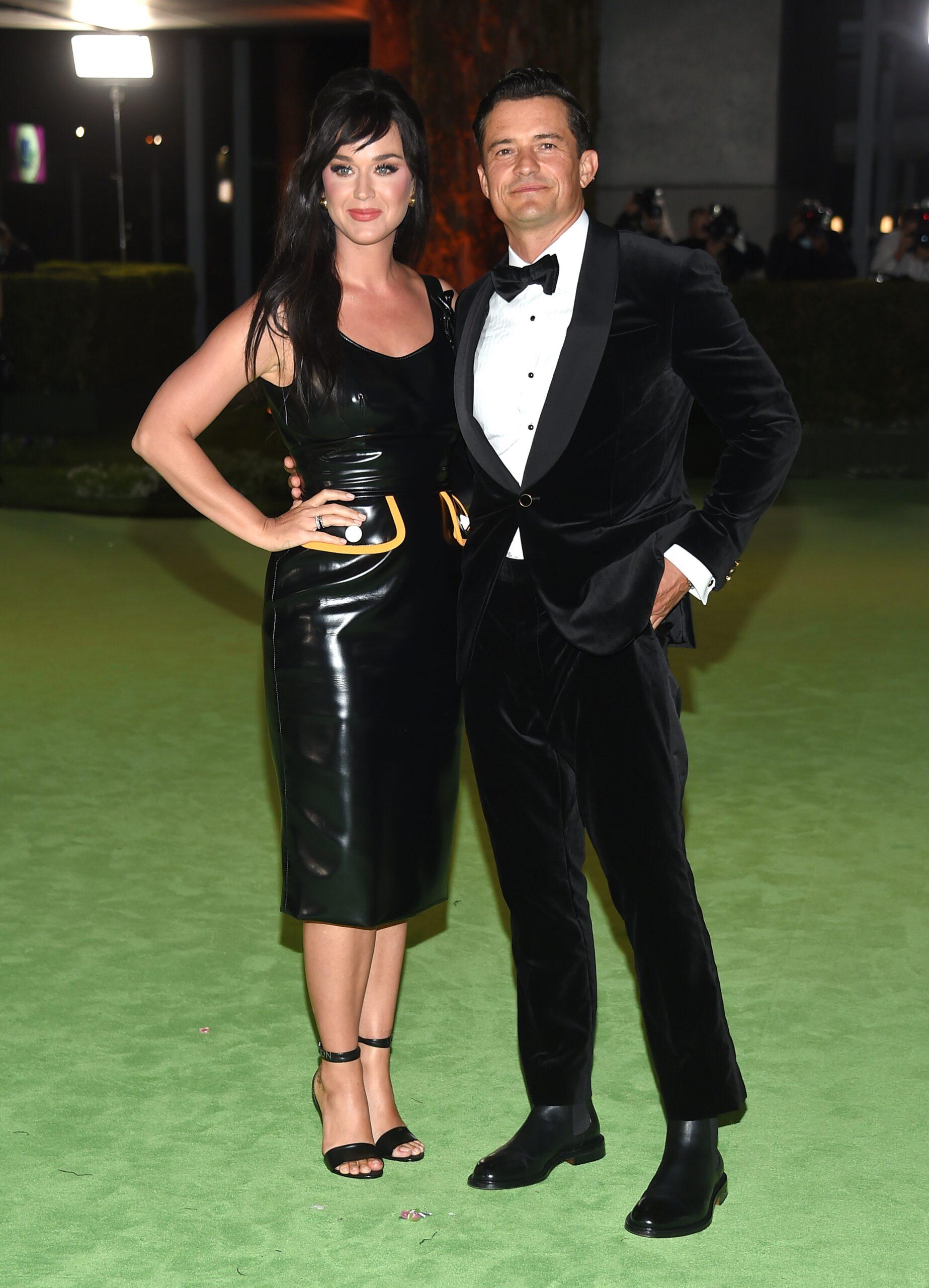 Orlando Bloom e Katy Perry na gala de abertura do Academy Museum of Motion Pictures
