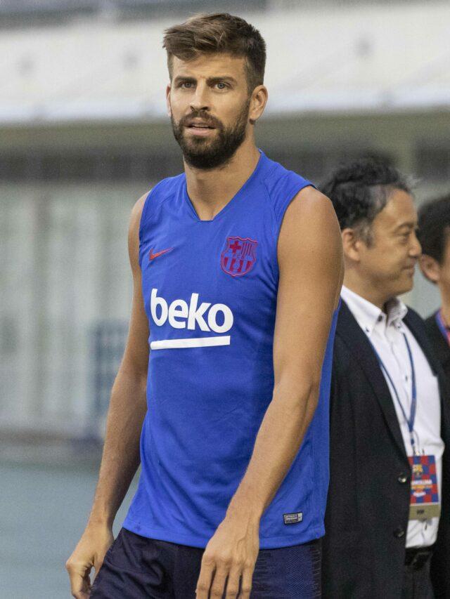 Gerard Pique at FC Barcelona training session in Tokyo