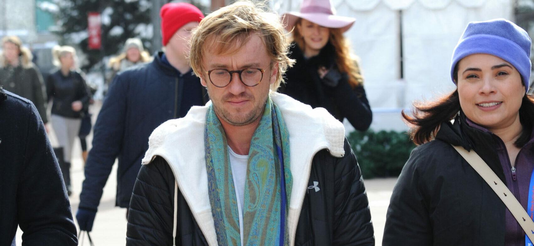 Tom Felton fashions a long scarf as he promotes film apos Ophelia apos at Sundance