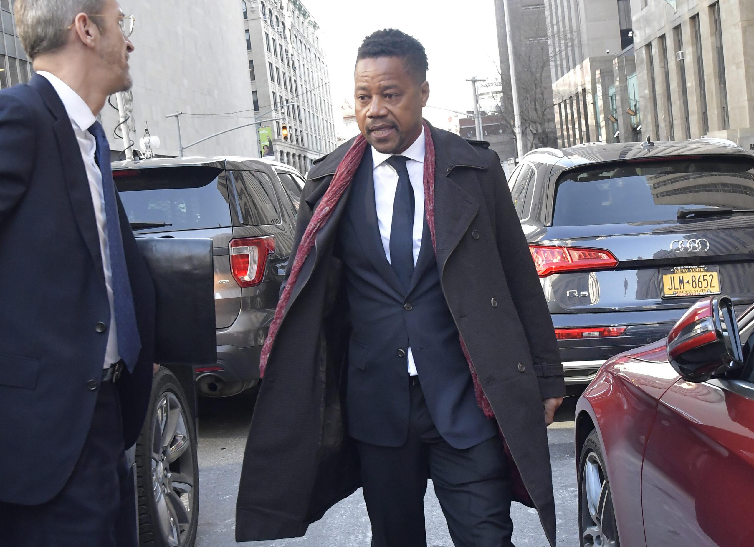 Film actor Cuba Gooding Jr. exits Manhattan State Supreme Court on Wednesday, January 22, 2020 in New York City.