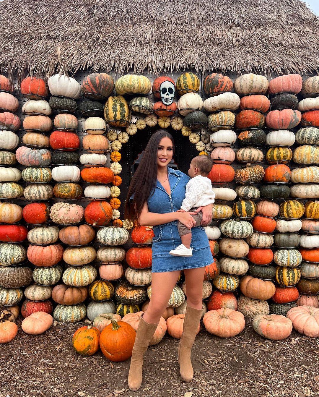 Maralee Nichols and son Theo enjoy Halloween