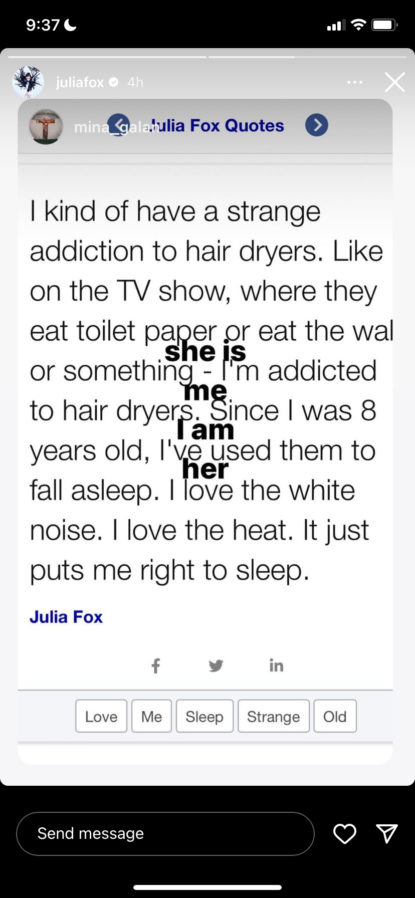 Julia Fox admits her strange addiction