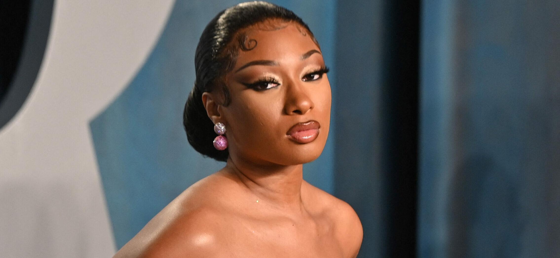 Fans Are Getting Goddess Vibes As Megan Thee Stallion Steps Out In Gold Ensemble