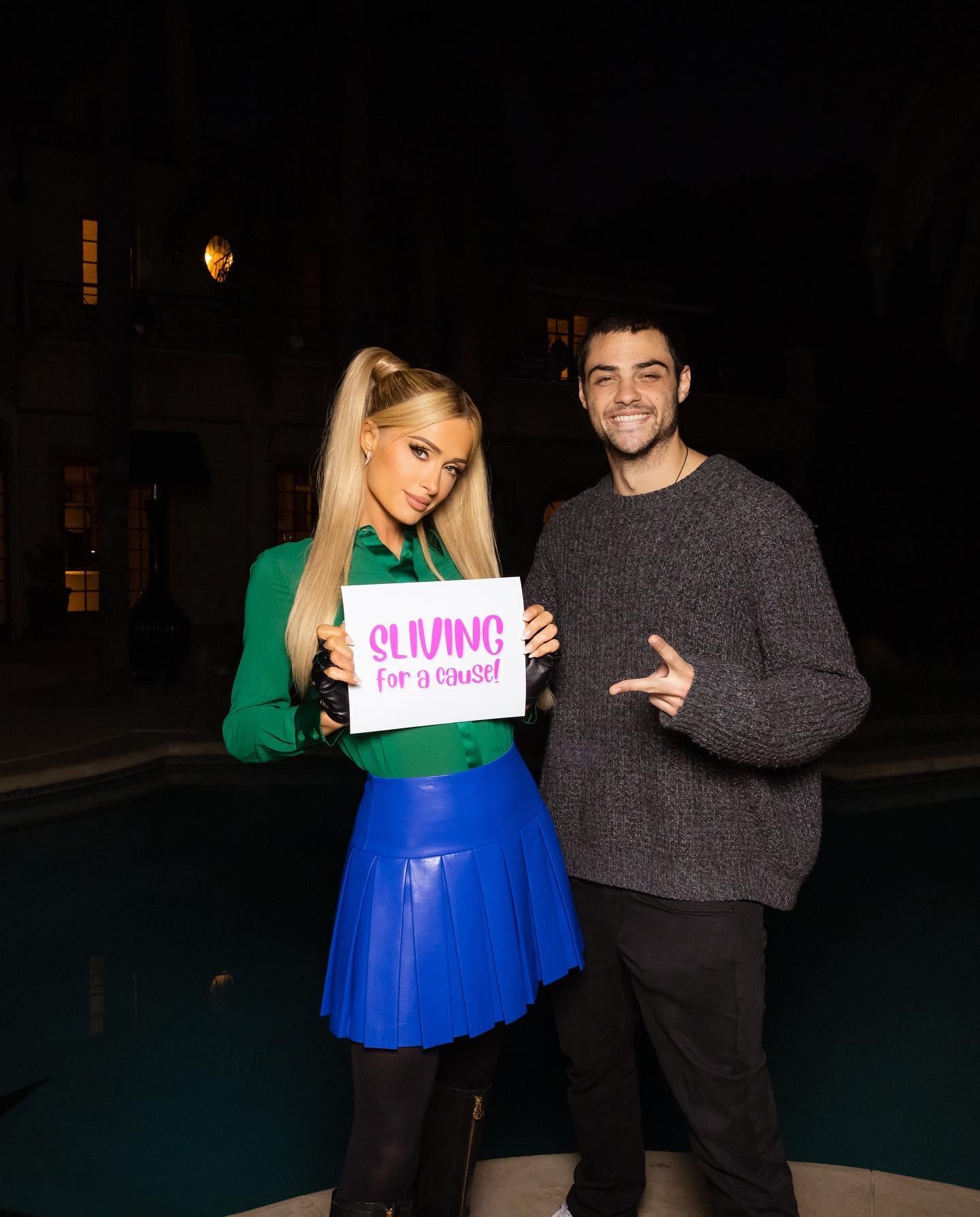 Paris Hilton and Noah Centineo sliving for a cause on Giving Tuesday