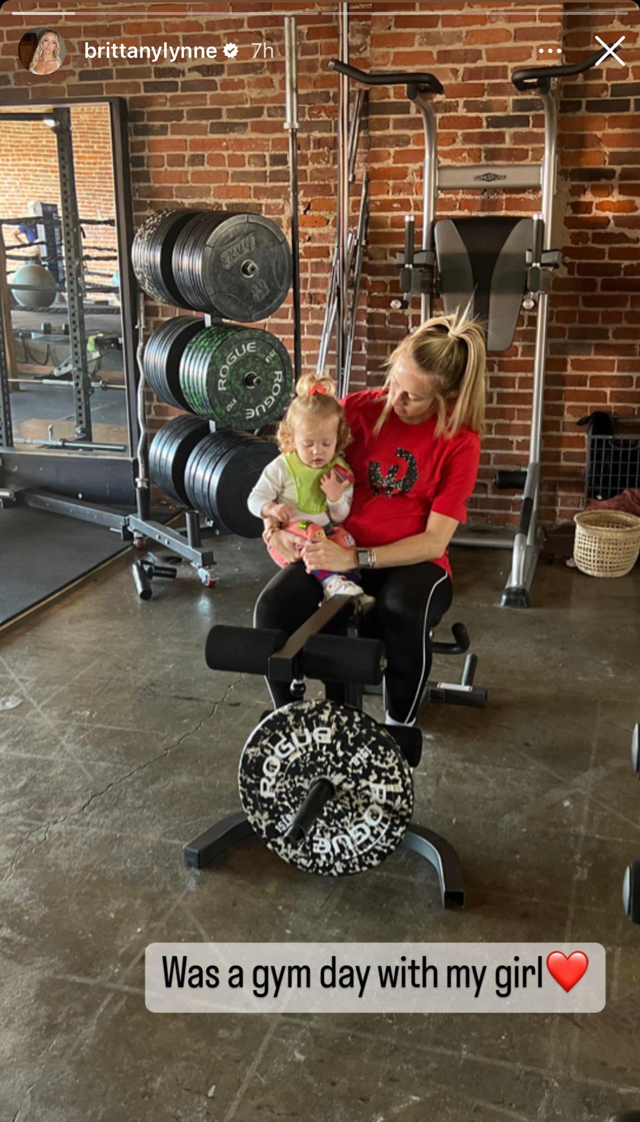 Pregnant Brittany Mahomes Bonds With Daughter Sterling In The Gym