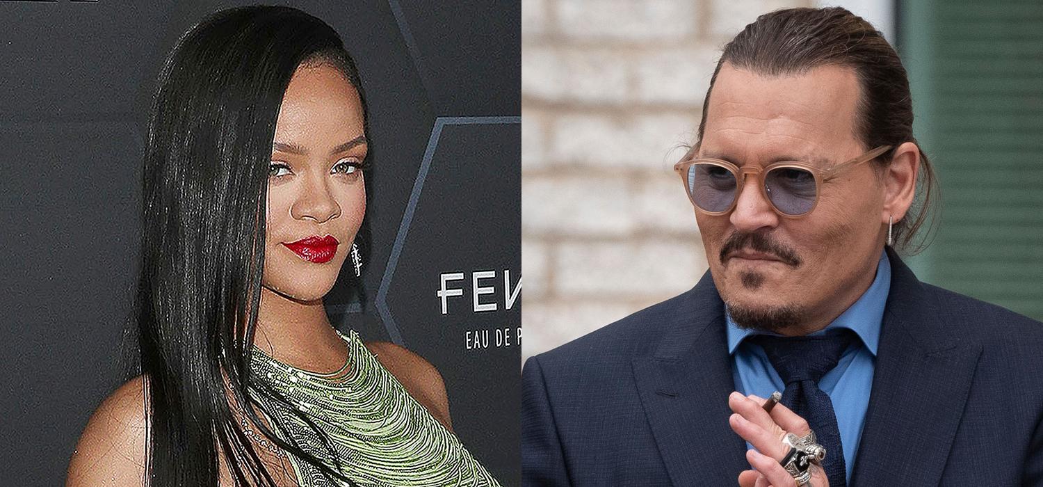 Portraits of Rihanna and Johnny Depp