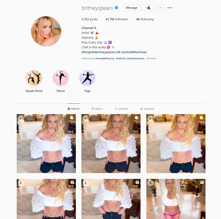 Britney Spears repetitive posts