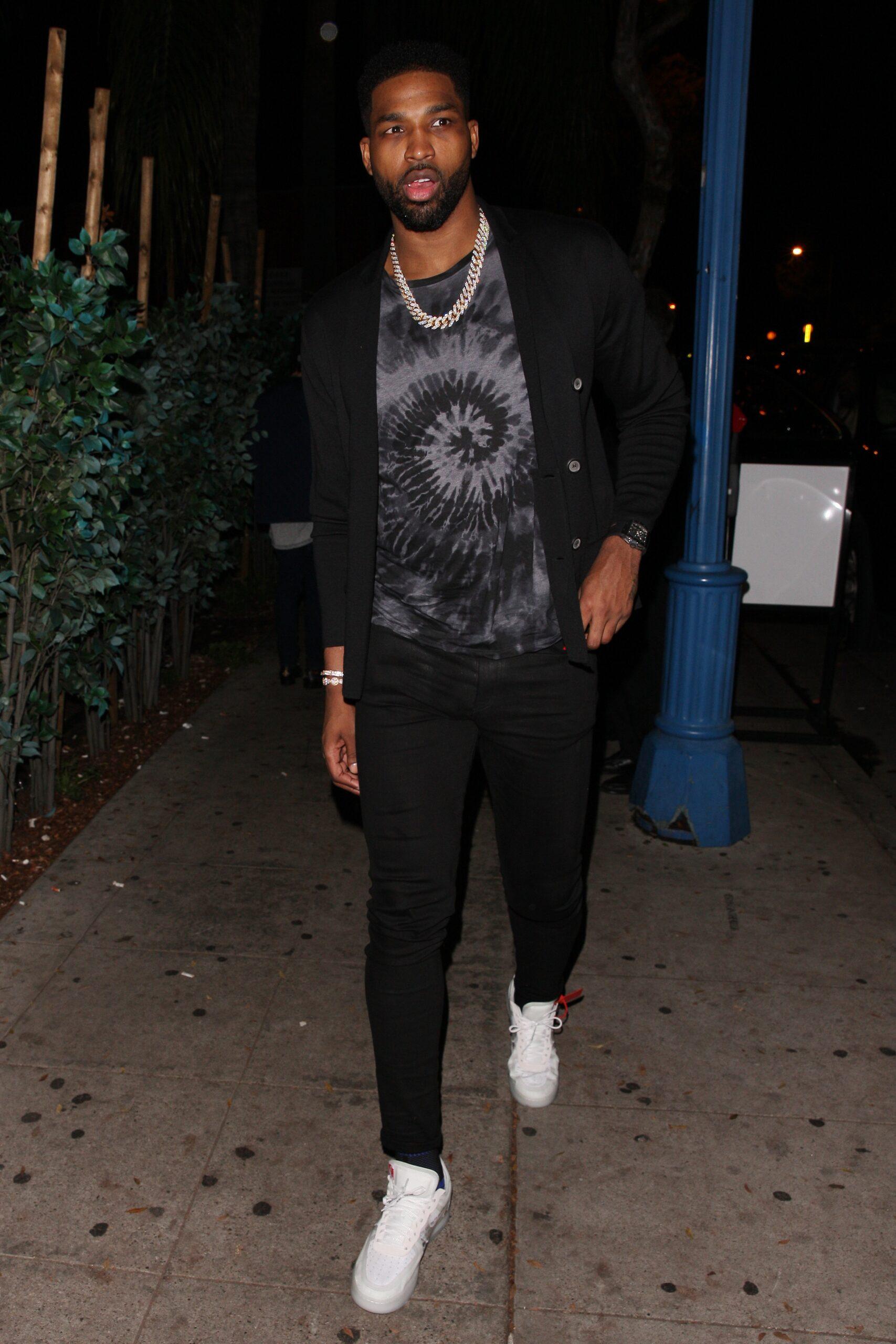Basketball player Tristan Thompson leaves the Delilah Restaurant by himself