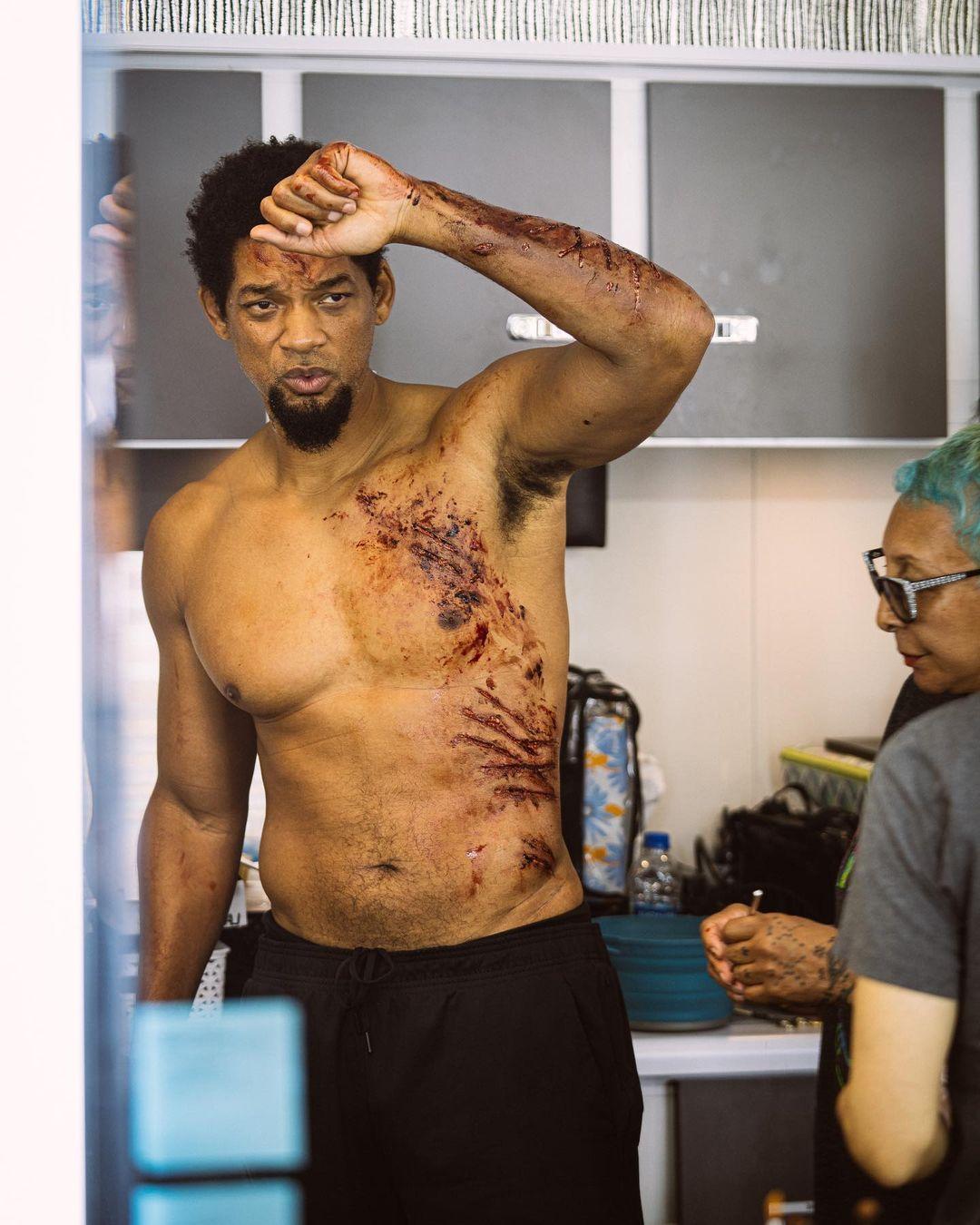  Will Smith Shows Off Gory Makeup From BTS Of Upcoming Movie