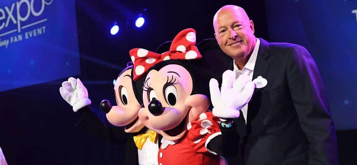 Bob Chapek with Mickey and Minnie