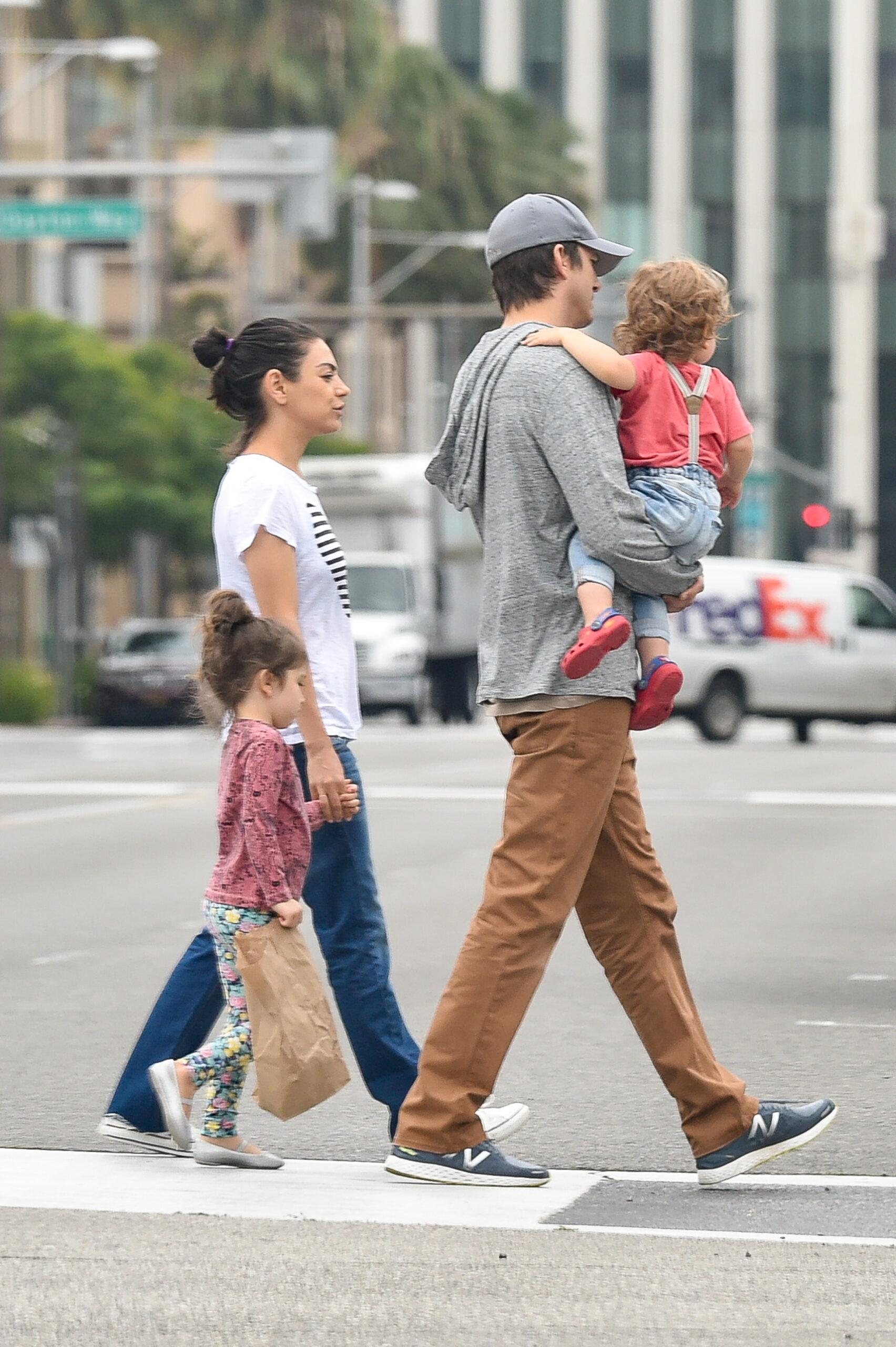 Mila Kunis and Ashton Kutcher Family outing