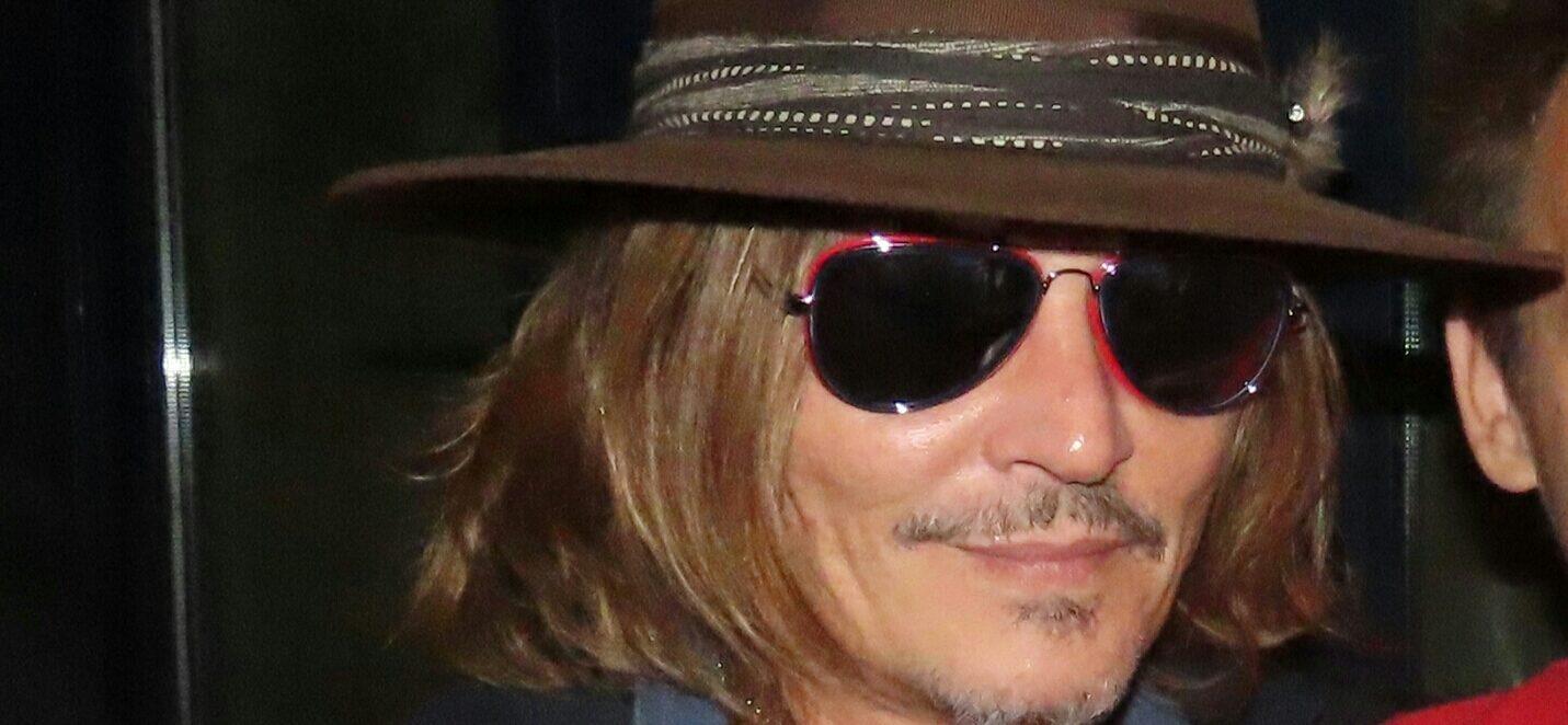 Johnny Depp seen going out of the La Perouse restaurant in Paris