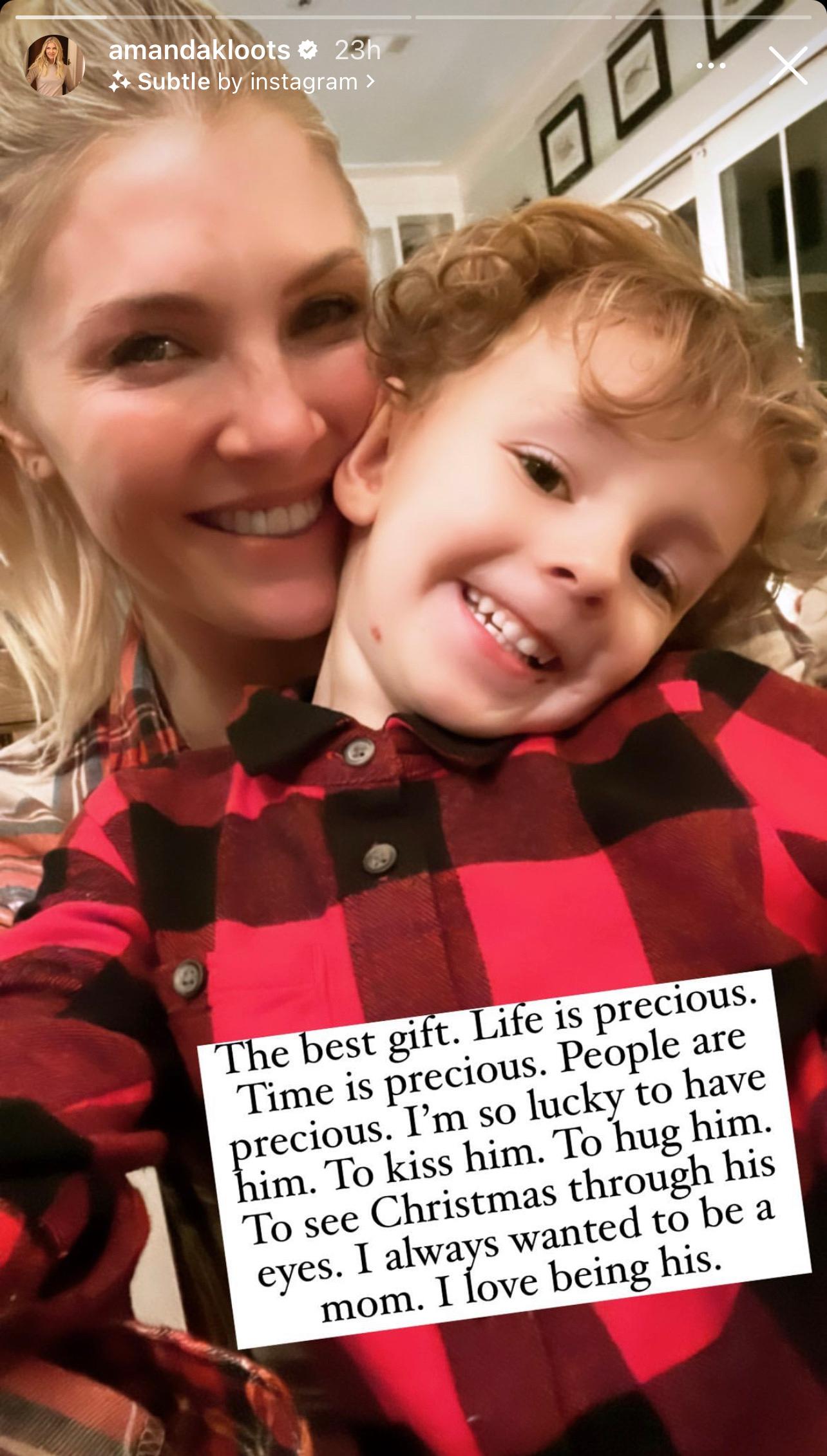 Amanda Kloots' post on her Instagram story