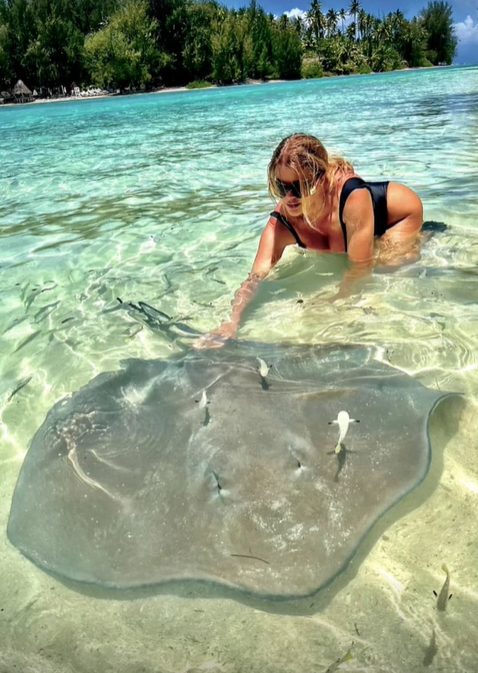 Dana Hamm on vacation in Bora Bora