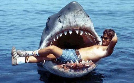 Steven Spielberg on the set of "Jaws"