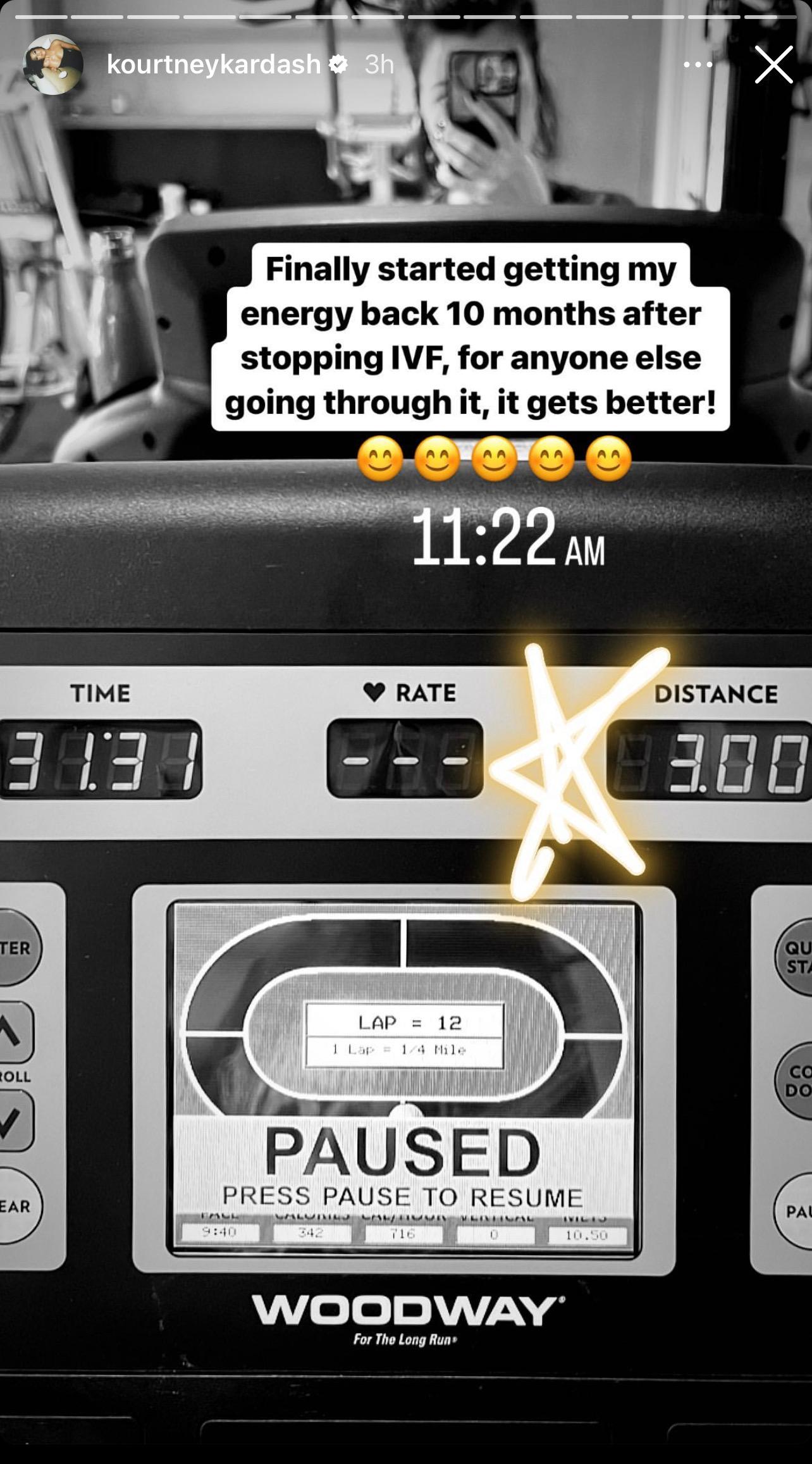 Kourtney Kardashian's post on her Instagram story