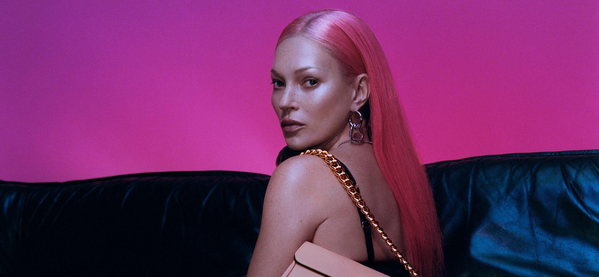 Kate Moss Ditches Her Pants & Rocks Pink Hair For New Marc Jacobs Ad