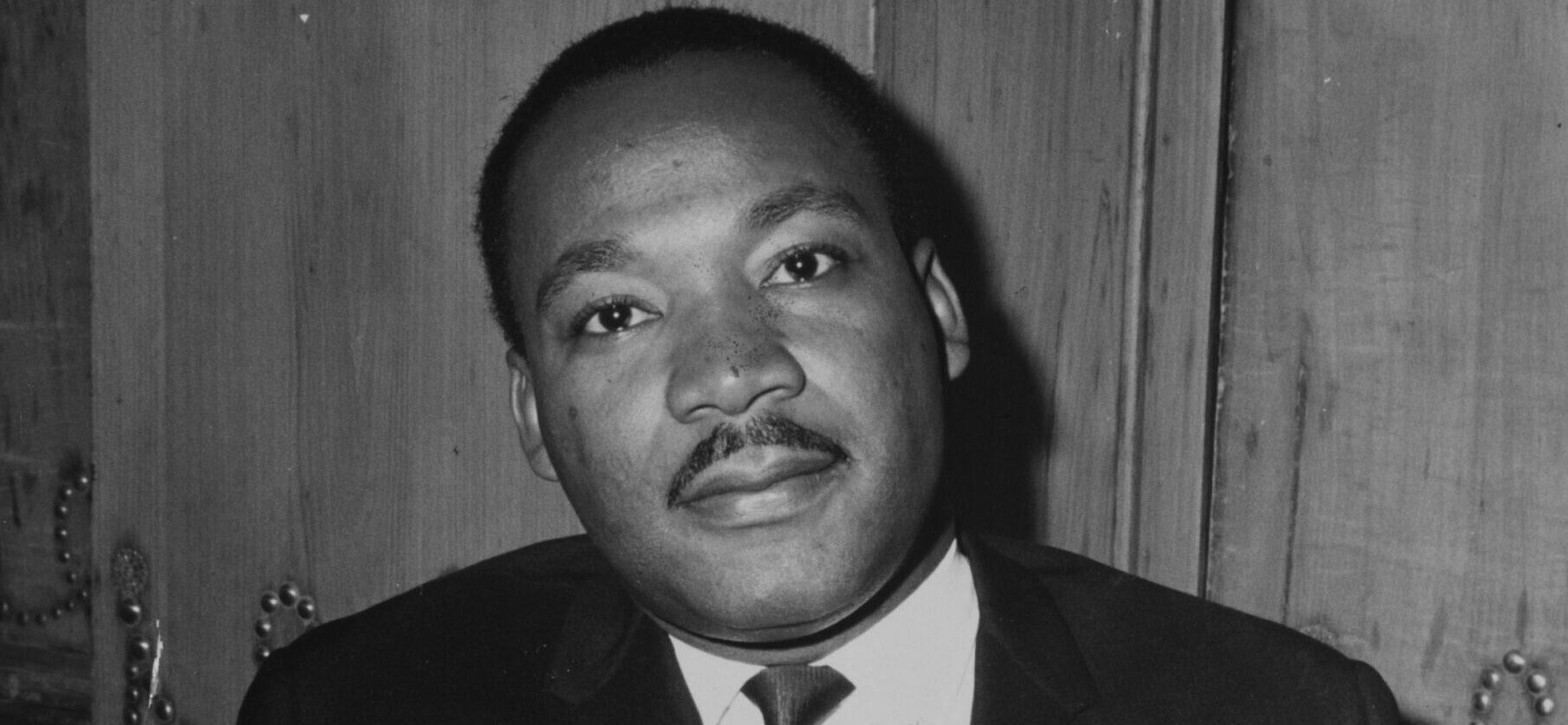 Civil rights campaigner Martin Luther King at a press conference at The Savoy launching the British version of his book on the civil rights struggle in America 