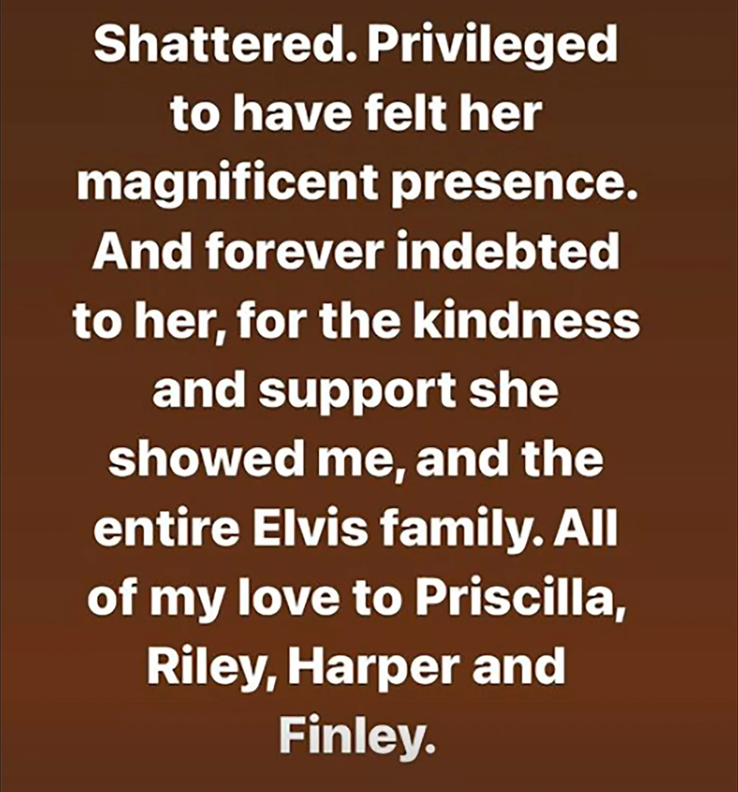 Olivia DeJonge mourns Lisa Marie Presley