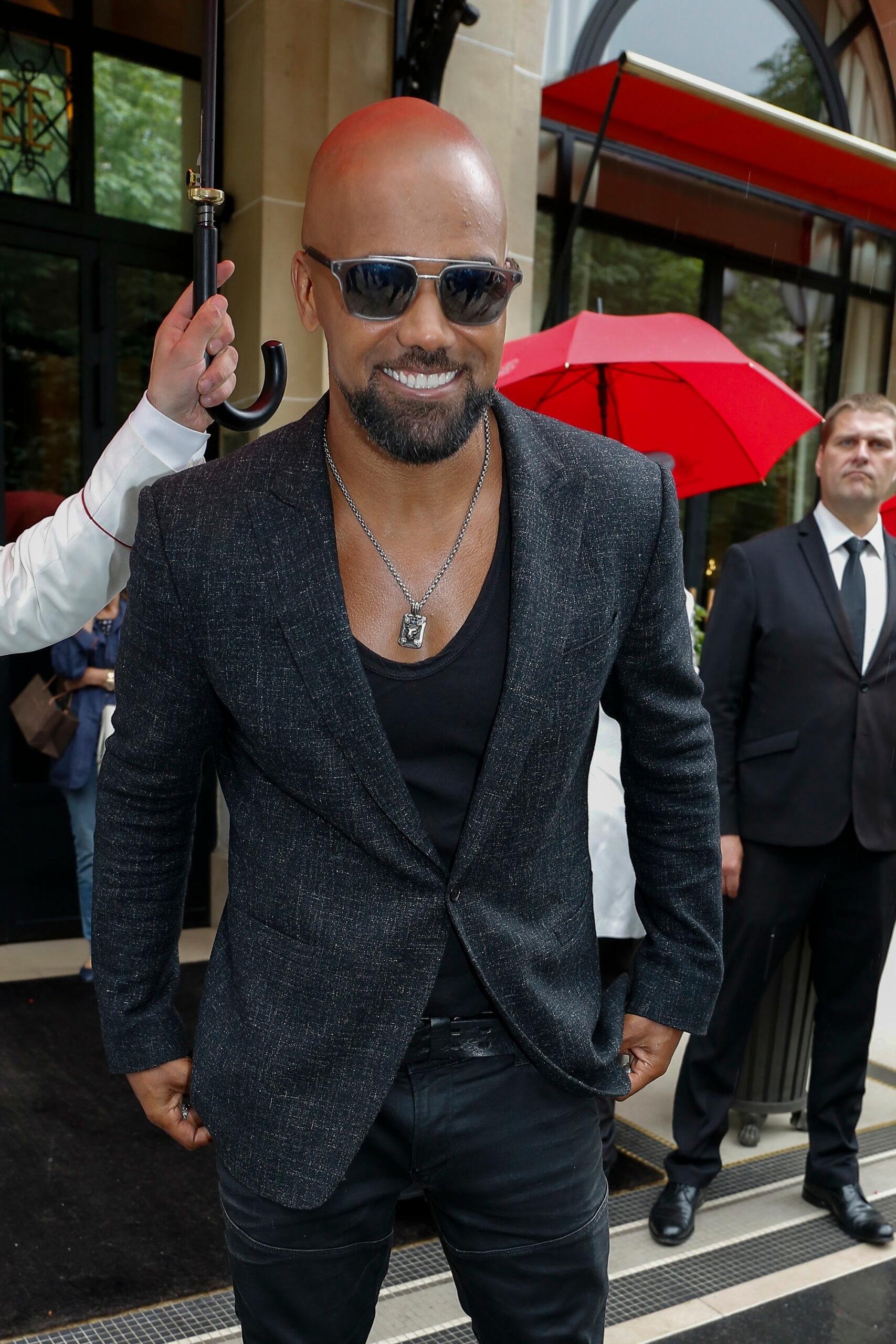 Shemar Moore arriving at his hotel in Paris