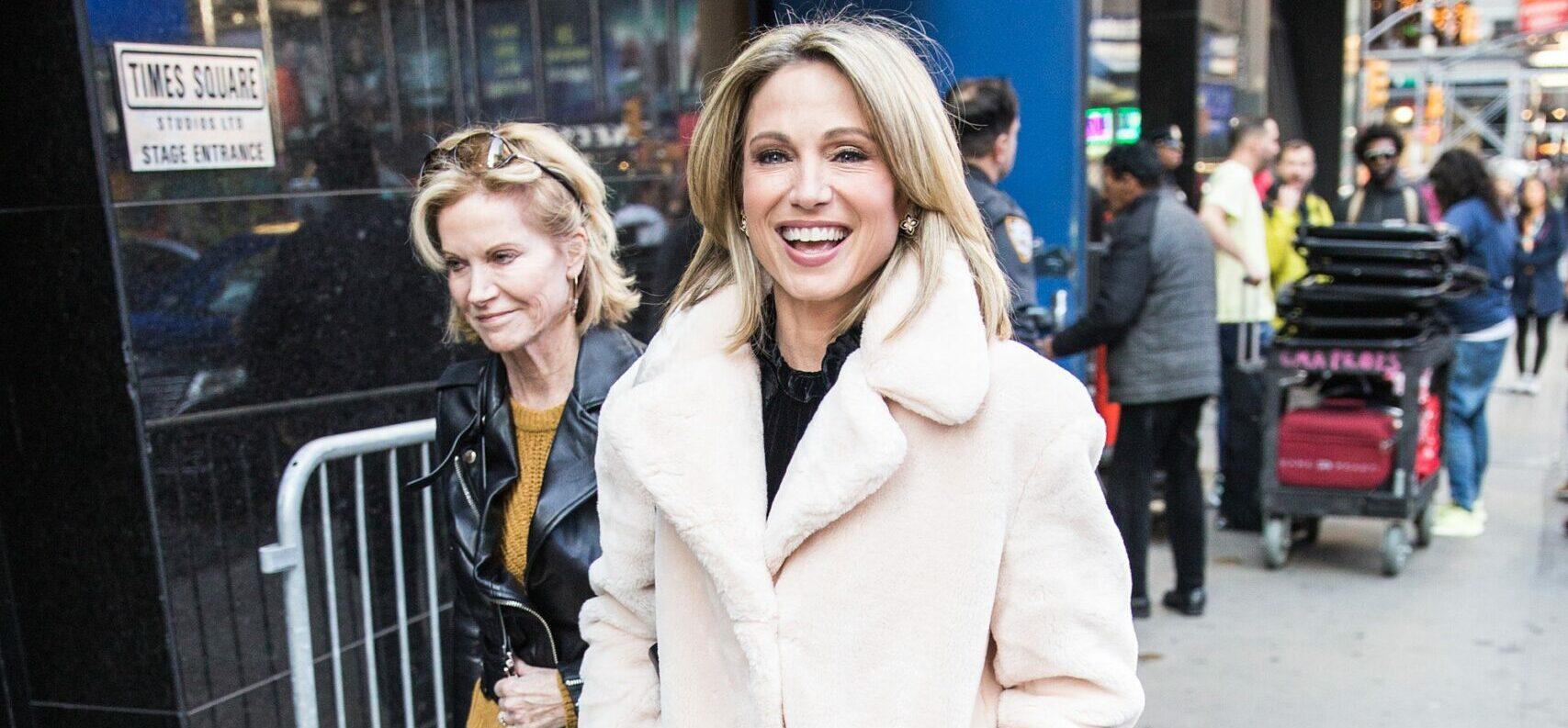 Amy Robach is seen leaving Good Morning America