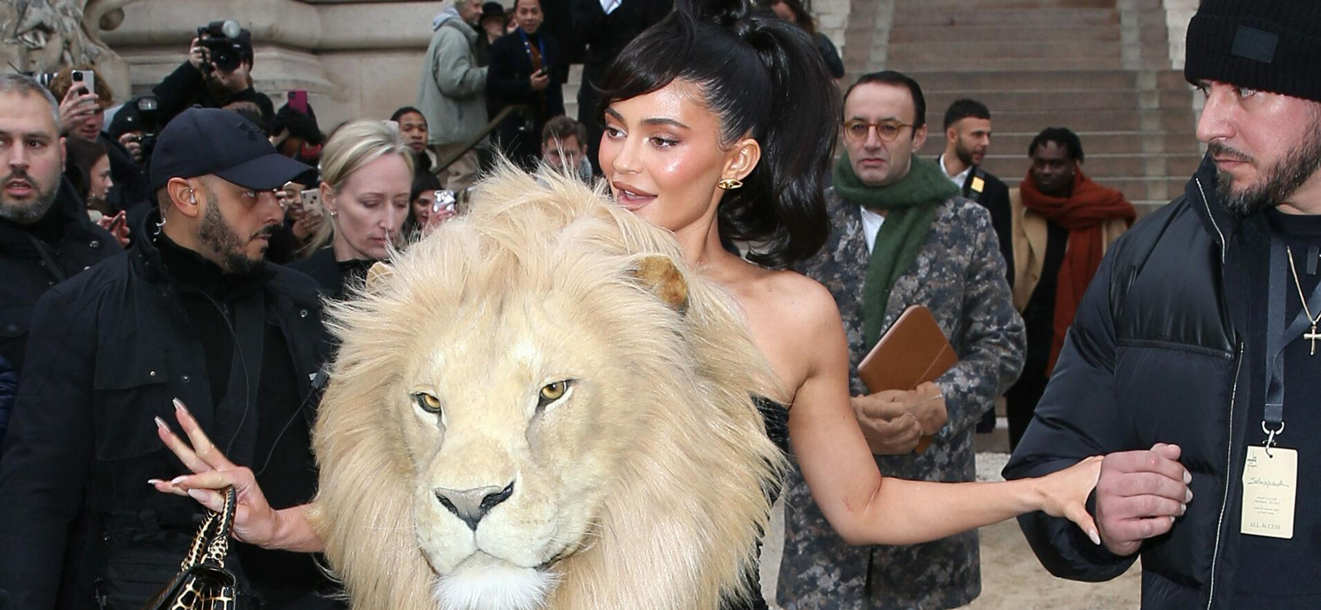 Kylie Jenner & Her Designer Lion Head Dress Make Social Media Roar With Laughter!