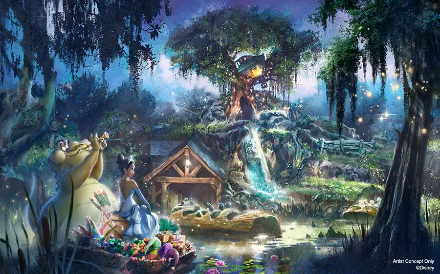 The Princess and the Frog concept art replacing Splash Mountain