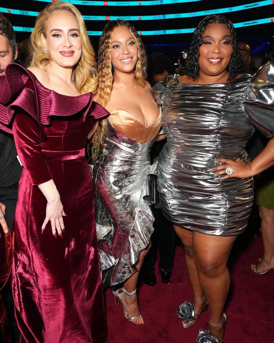 Lizzo celebrated her Grammy with Adele and Beyoncé