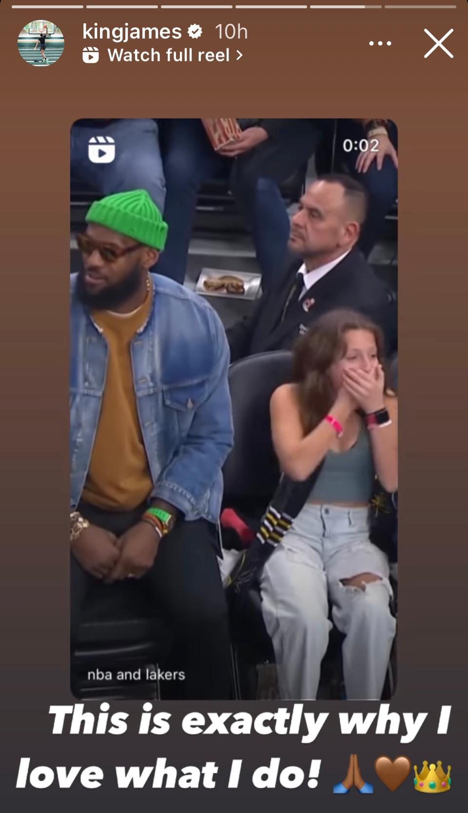 LeBron James and fan Gaia