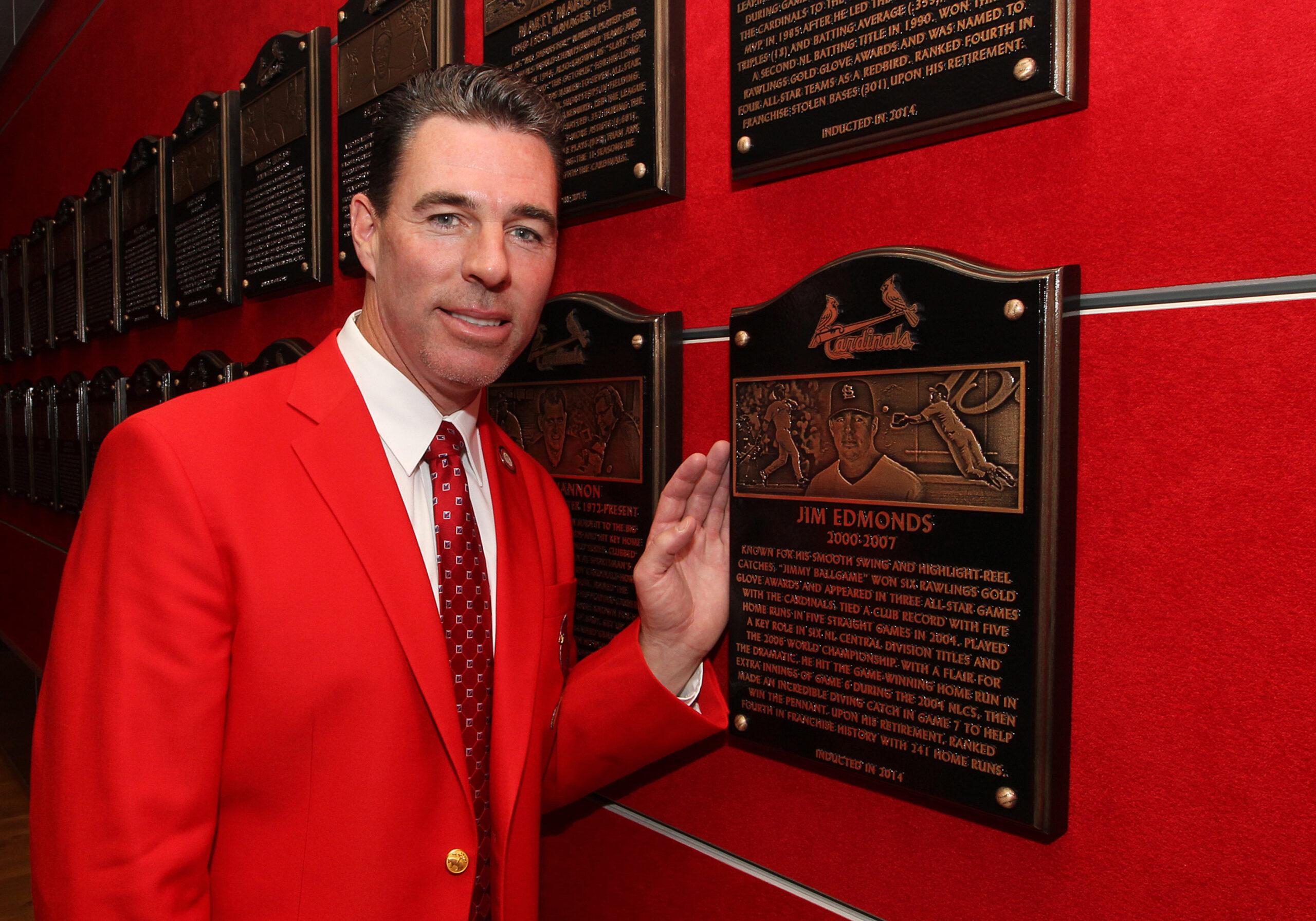 Jim Edmonds at the St. Louis Cardinals Hall of Fame Induction ceremonies