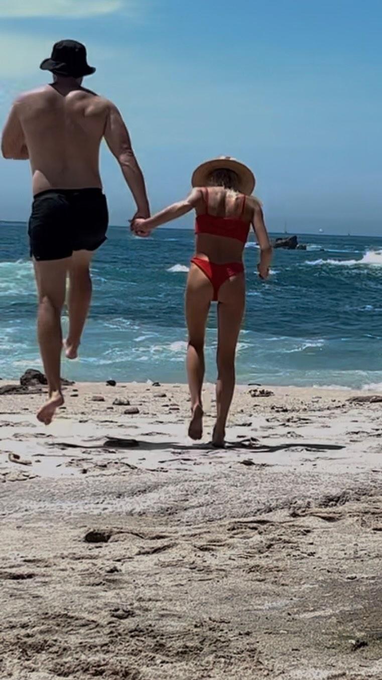 Nastia Liukin spends Valentine's Day on the beach with her boyfriend Ben
