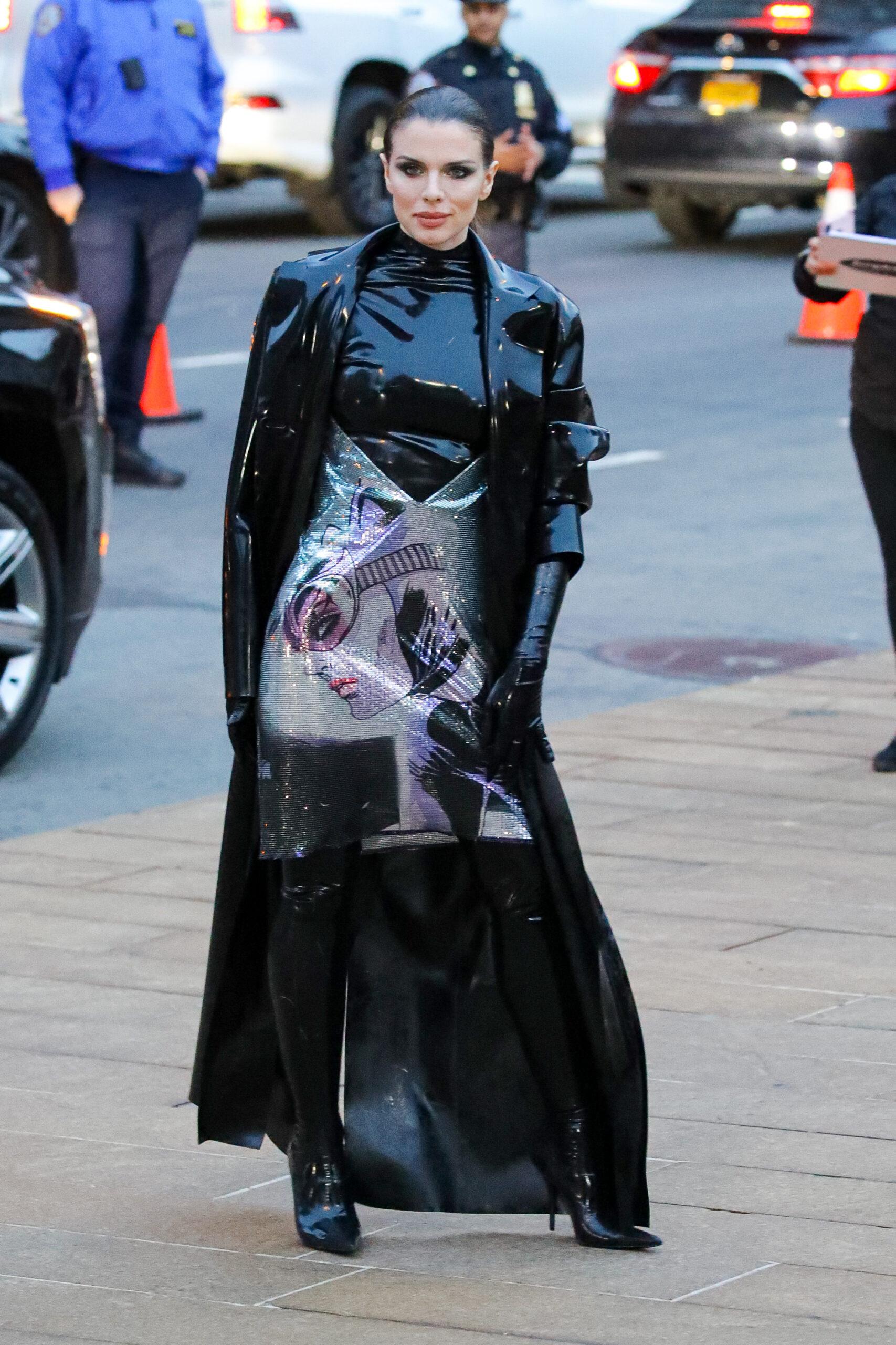 Julia Fox seen posing while attending at The Batman Premiere in New York City on Mar 01 2022