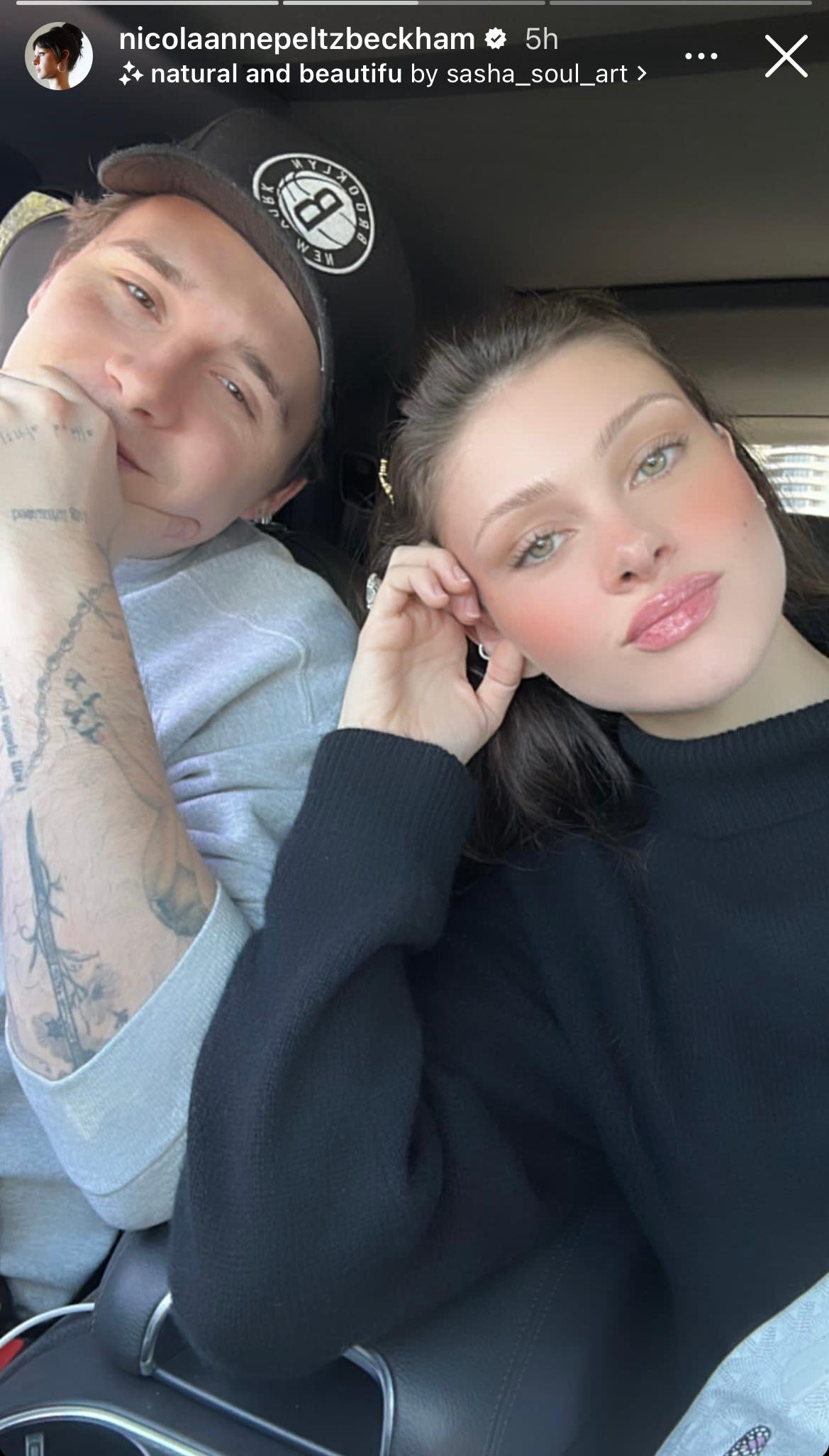 Brooklyn Beckham and Nicola Peltz enjoy car ride