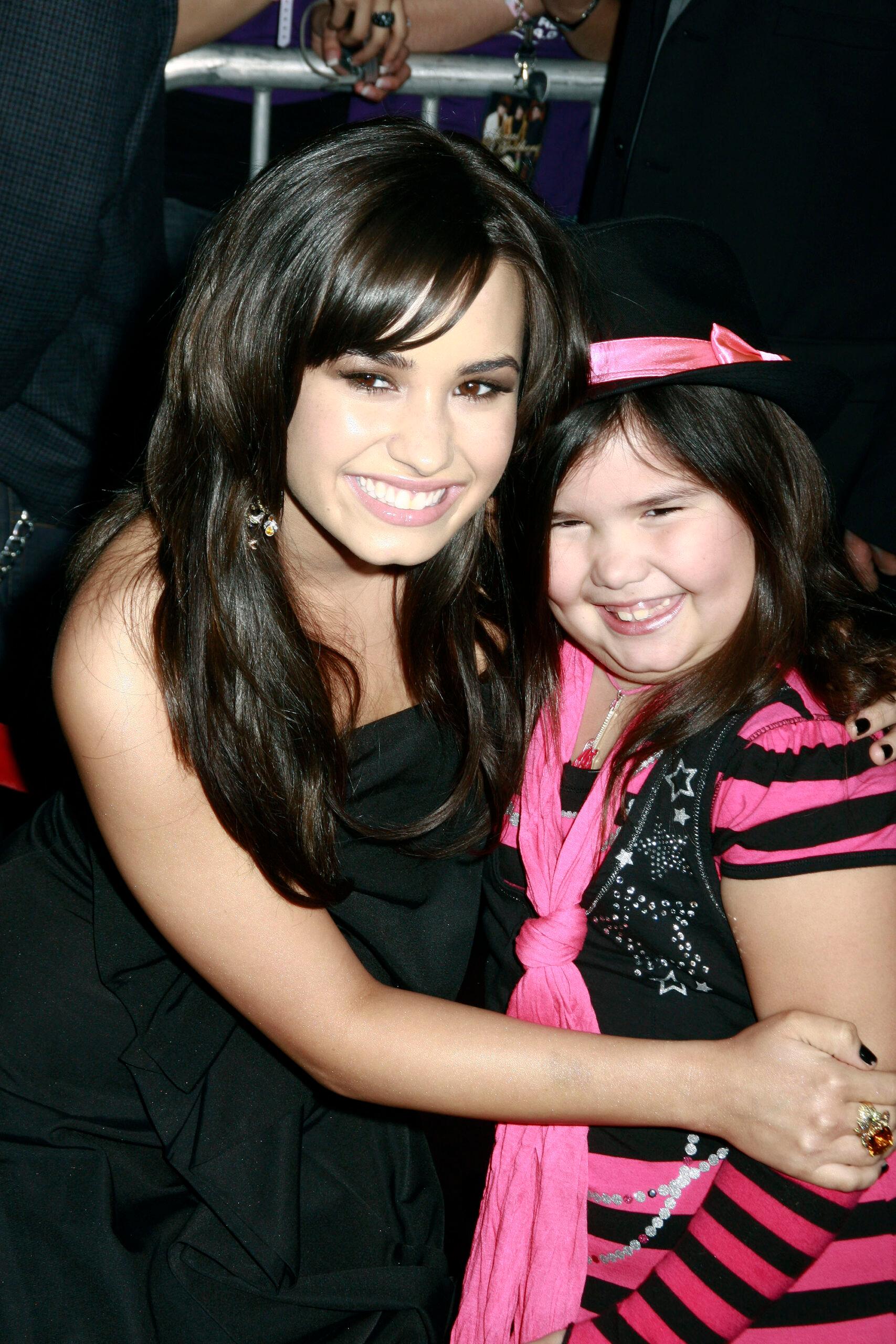 Demi Lovato and sister Madison at the World Premiere of JONAS BROTHERS