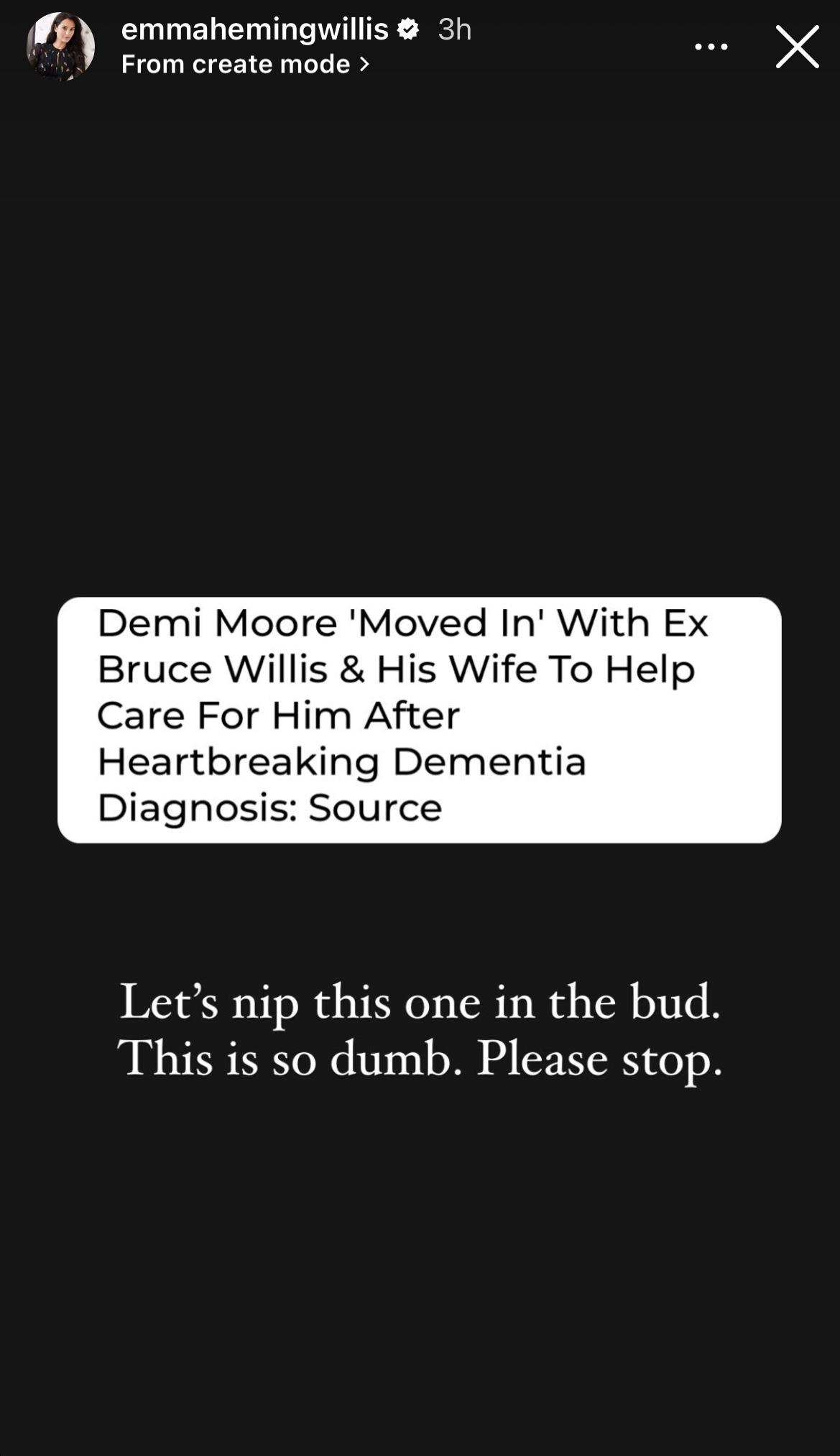 Emma Heming Willis shuts down Demi Moore rumor