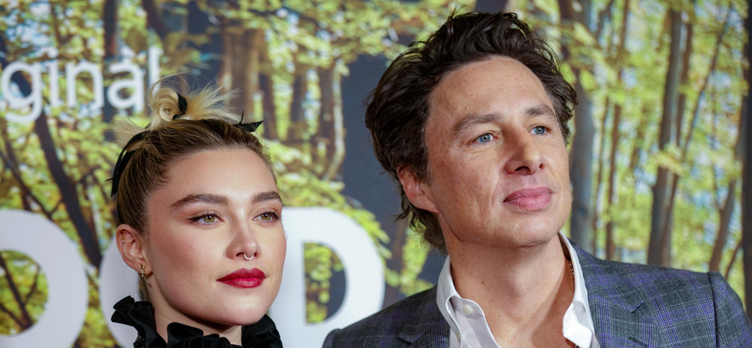 Florence Pugh & Zach Braff Look Cordial In First Joint Red Carpet Appearance Since Split