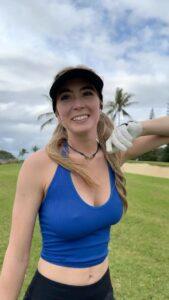 Golfer Grace Charis Puts On A Nippy Display In Her Blue Crop Top