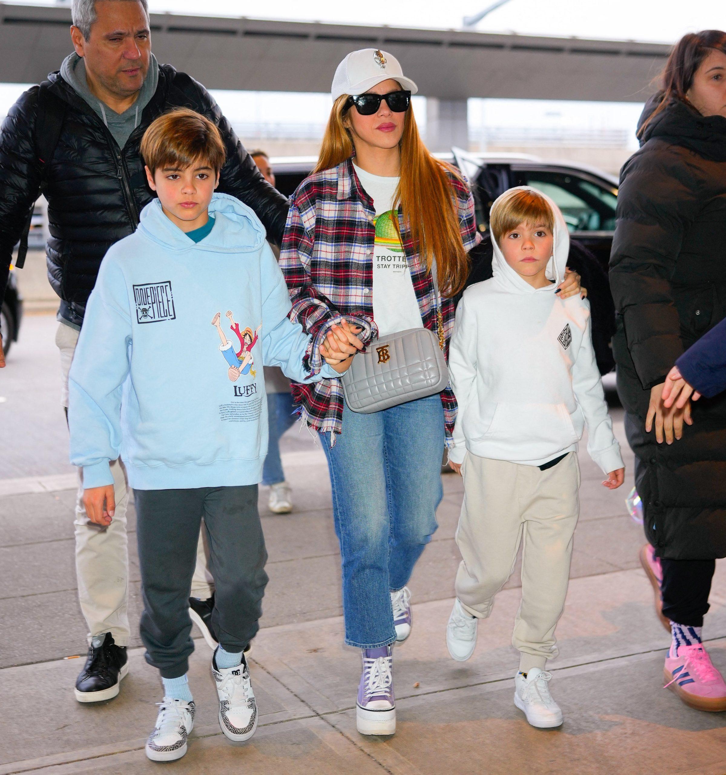 Shakira and her sons Sasha and Milan Pique Mebarak