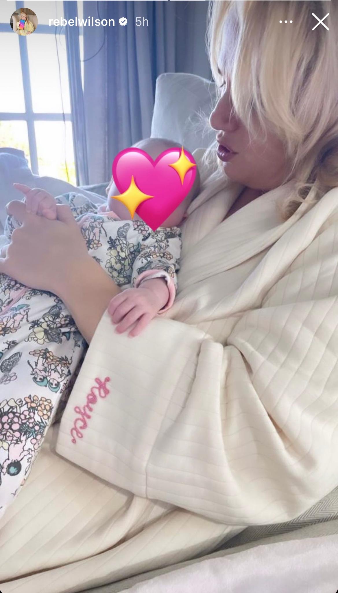 Rebel Wilson cuddles with daughter after birthday