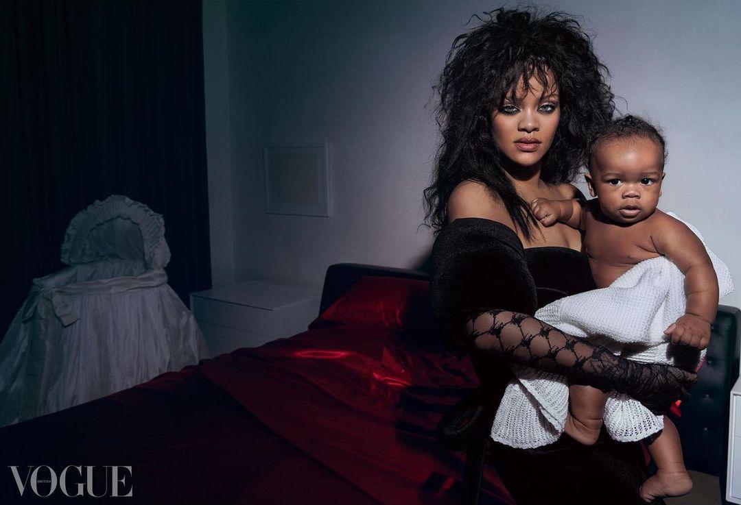 Rihanna with son in British Vogue