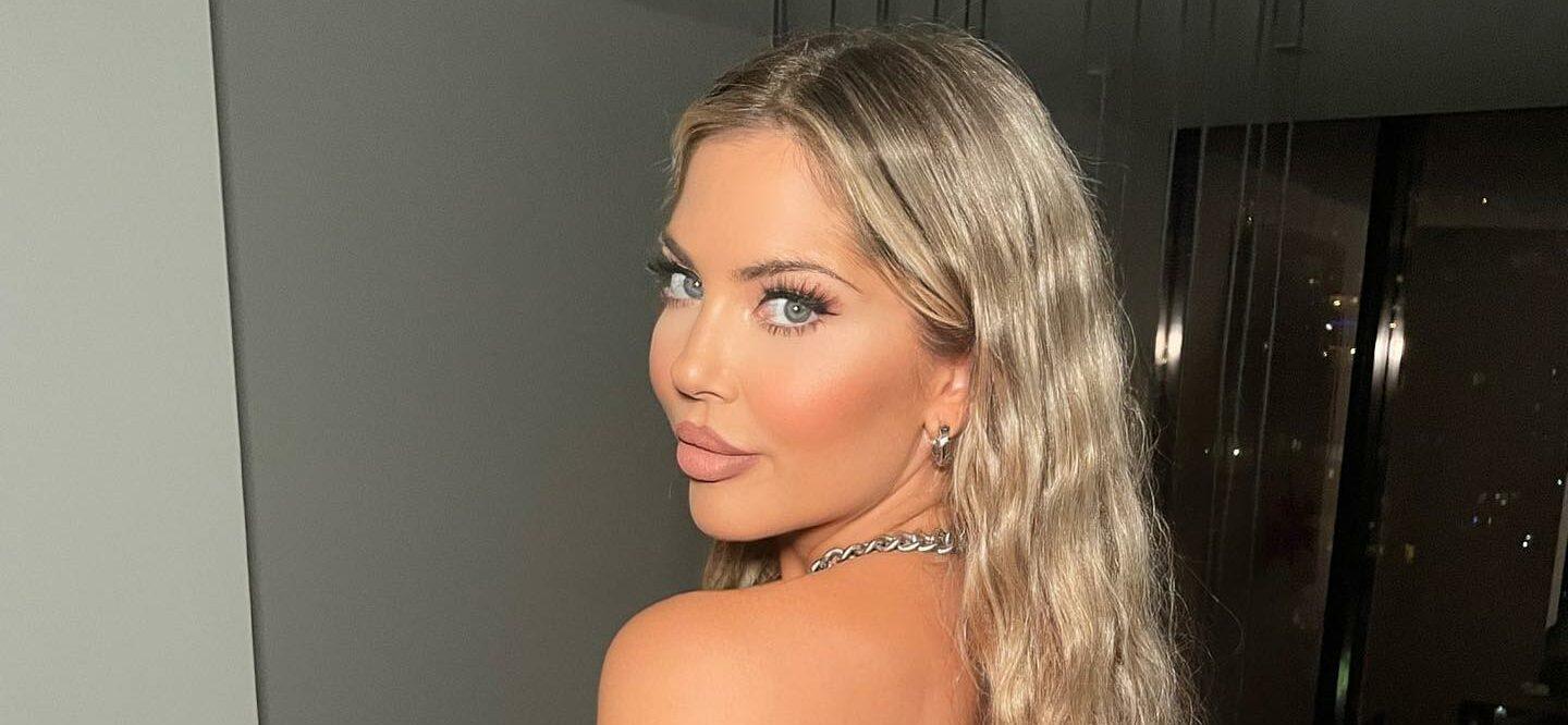 Sophia Pierson Turns Heads In Her Strapless Ripped Dress