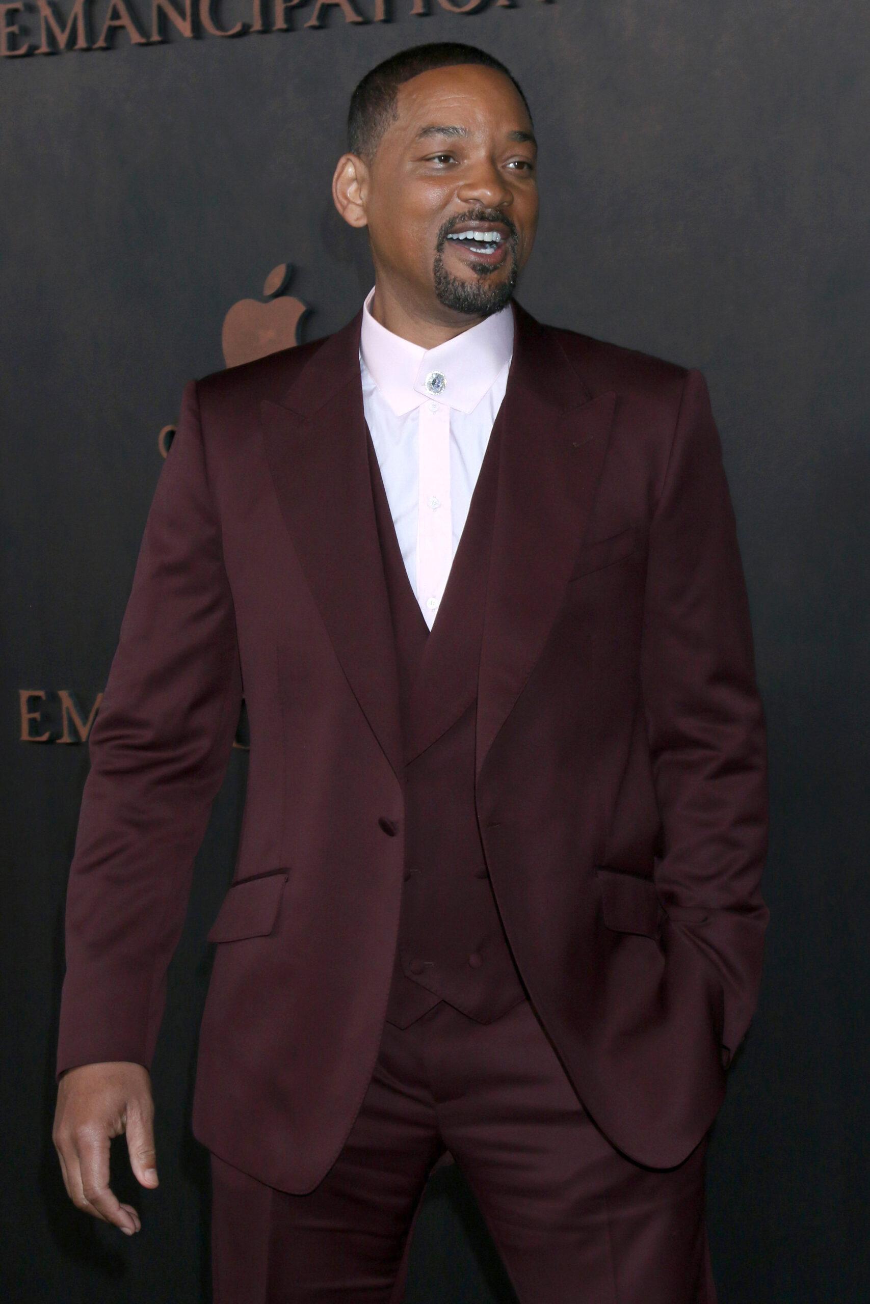 Will Smith at the Emancipation Premiere at Village Theater on November 30, 2022 in Westwood, CA